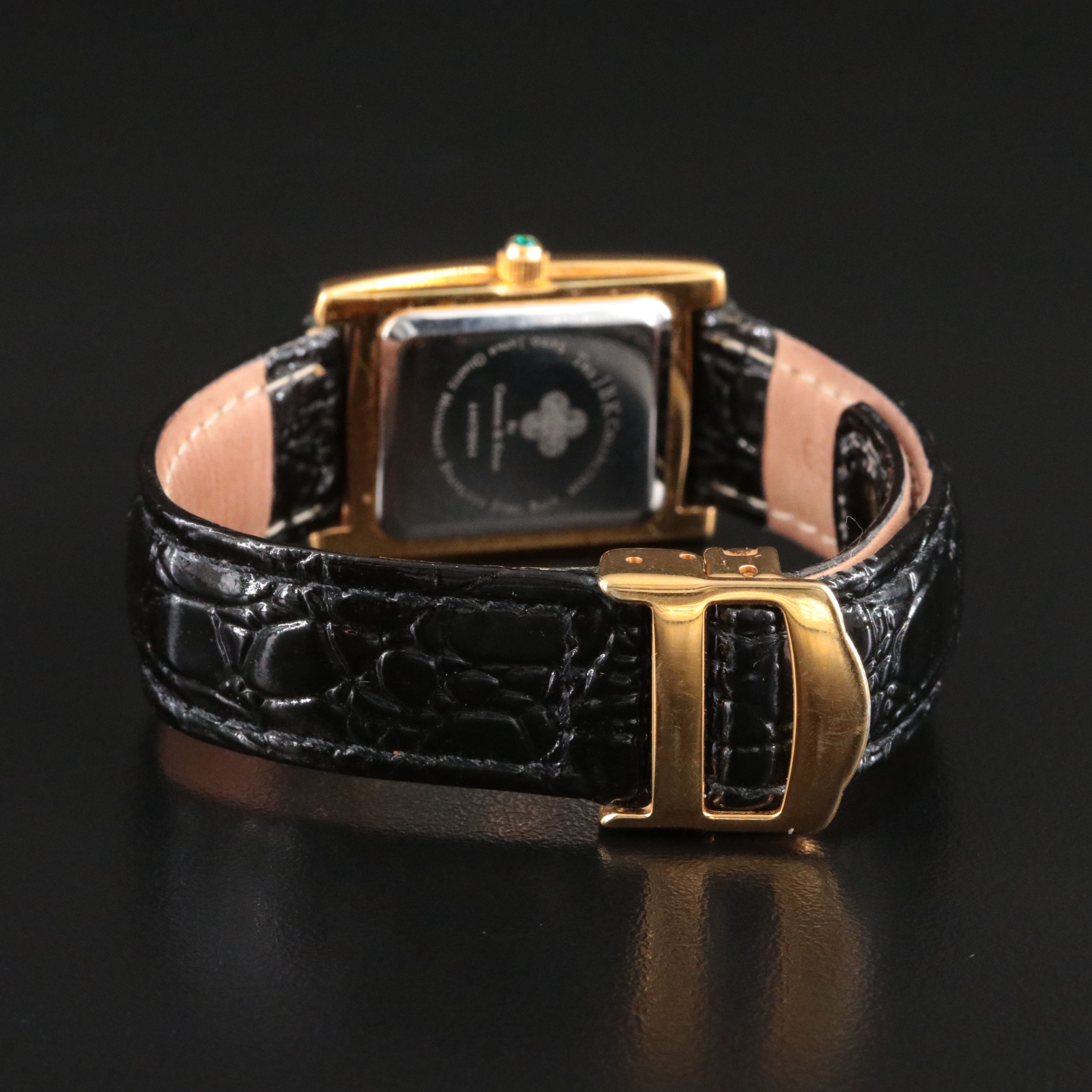 JBK Collection By Camrose  & Cross Gold-Tone and Rhinestone Tank Watch