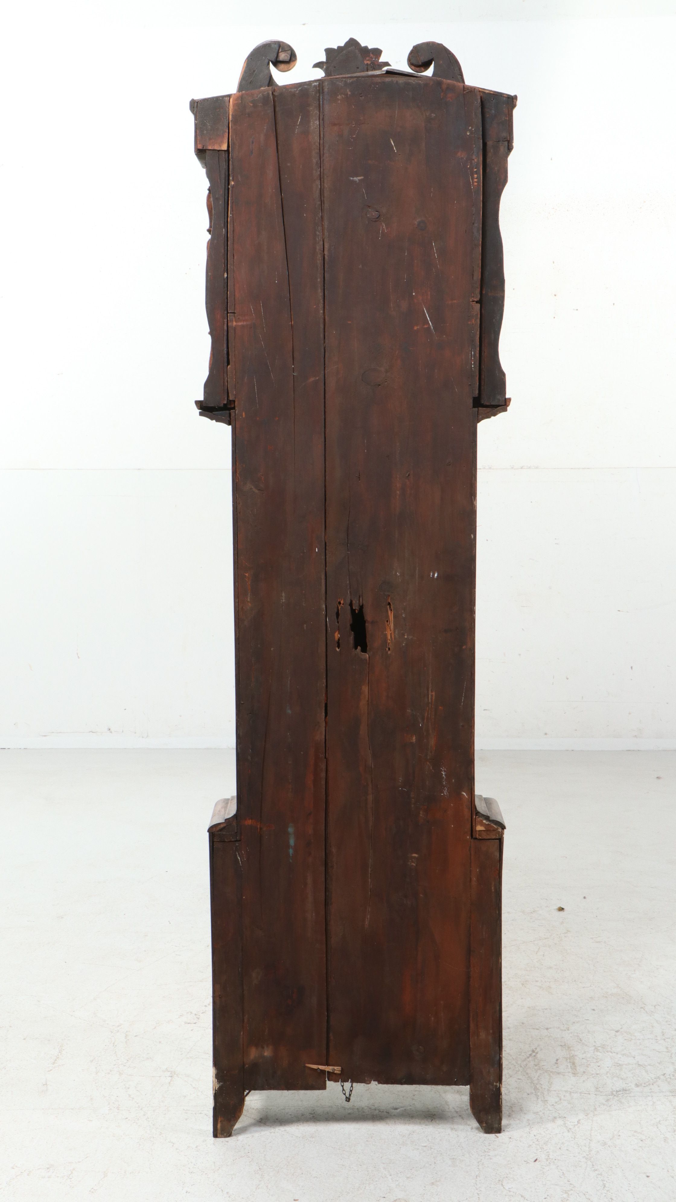 G. Steele English Regency Painted Dial Mahogany Longcase Clock, 19th Century