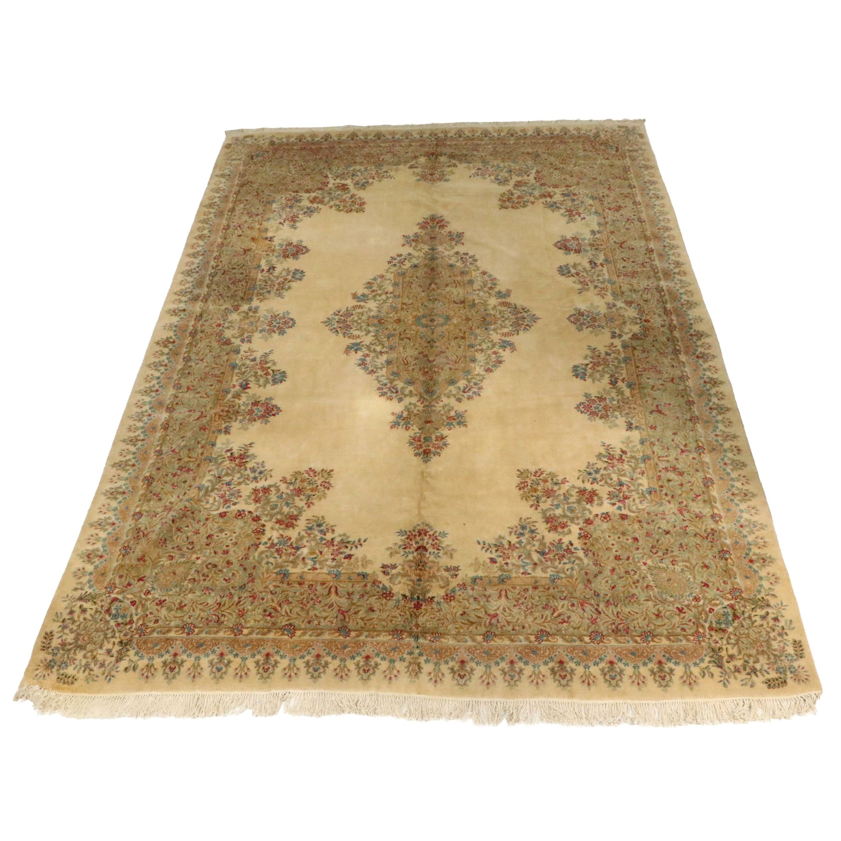 10'10 x 16'6 Hand-Knotted Persian Kerman Room Sized Rug