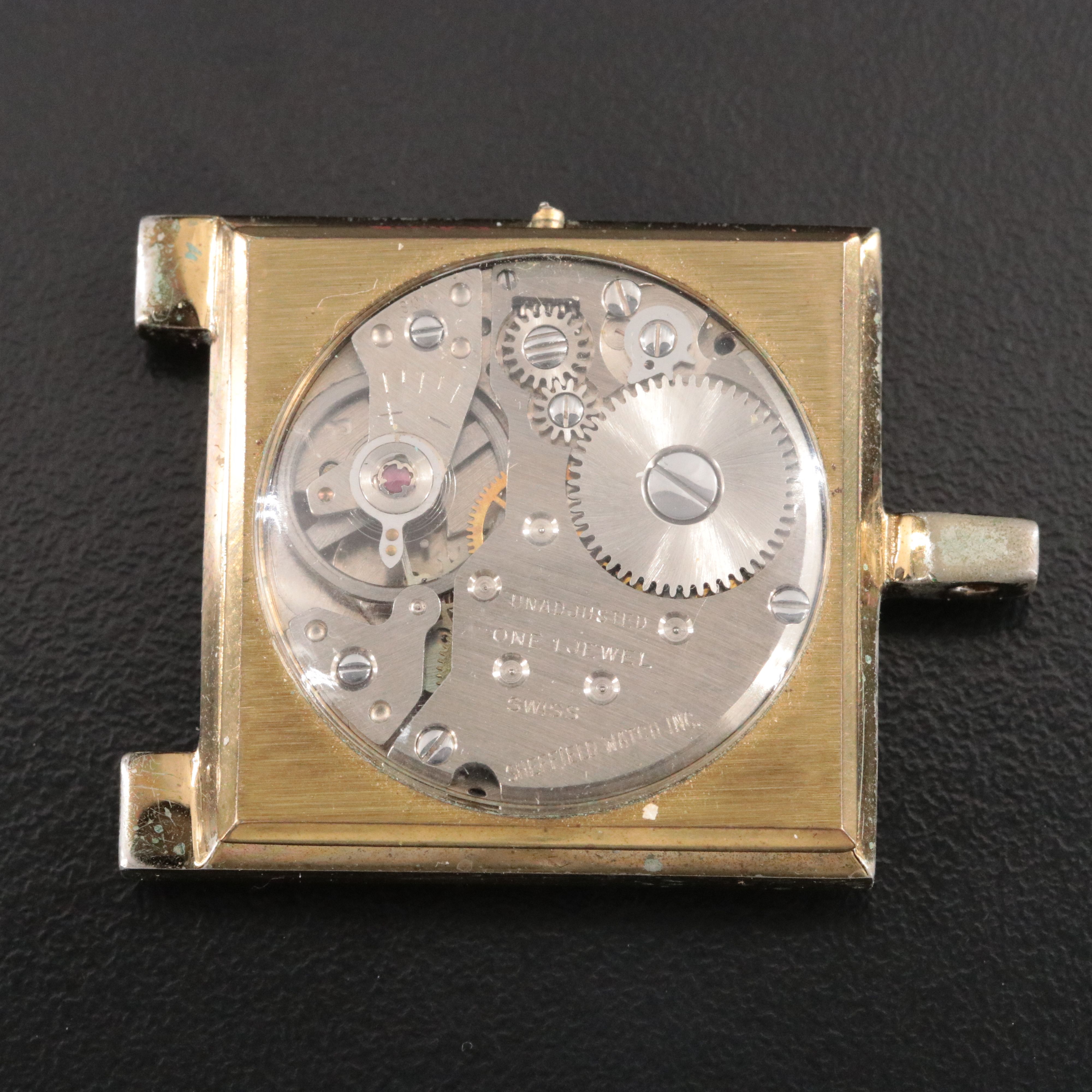 Sheffield Swiss Stem Wind Travel Clock with Exhibition Case Back