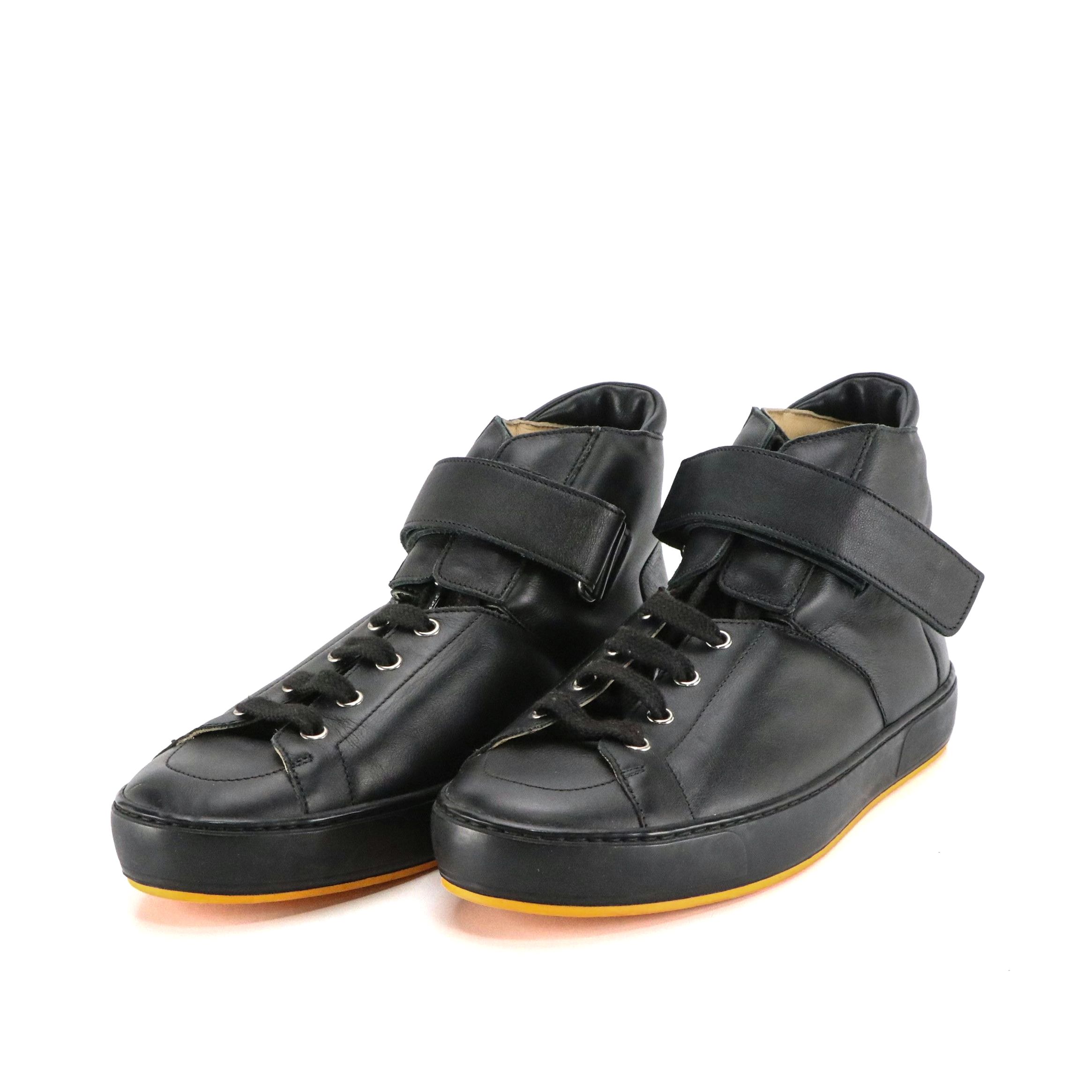 Men's Hermès Black Leather Lace-Up and Velcro Strap Jackson Sneakers