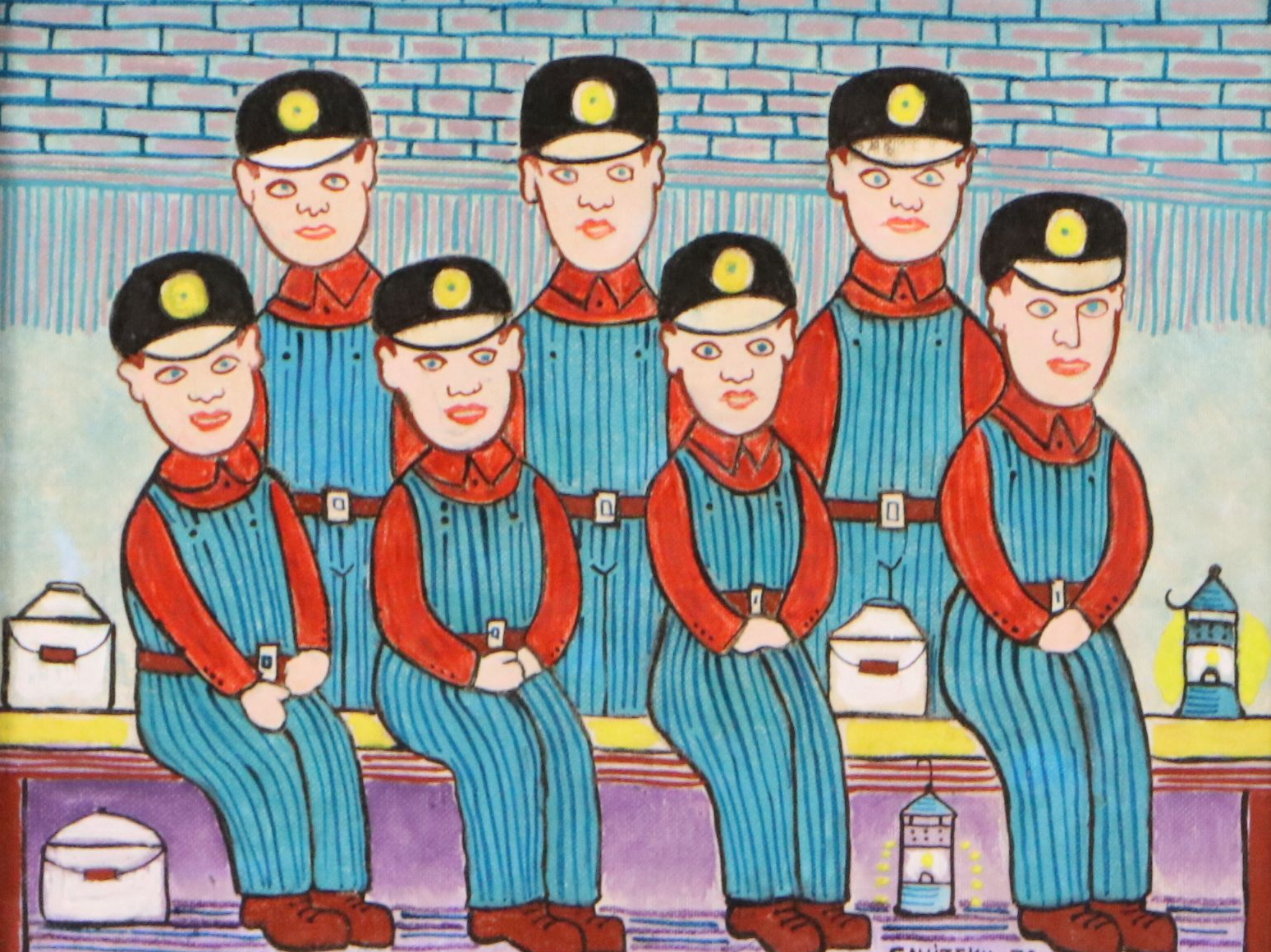 Jack Savitsky Oil Painting "Coal Miners," 1979