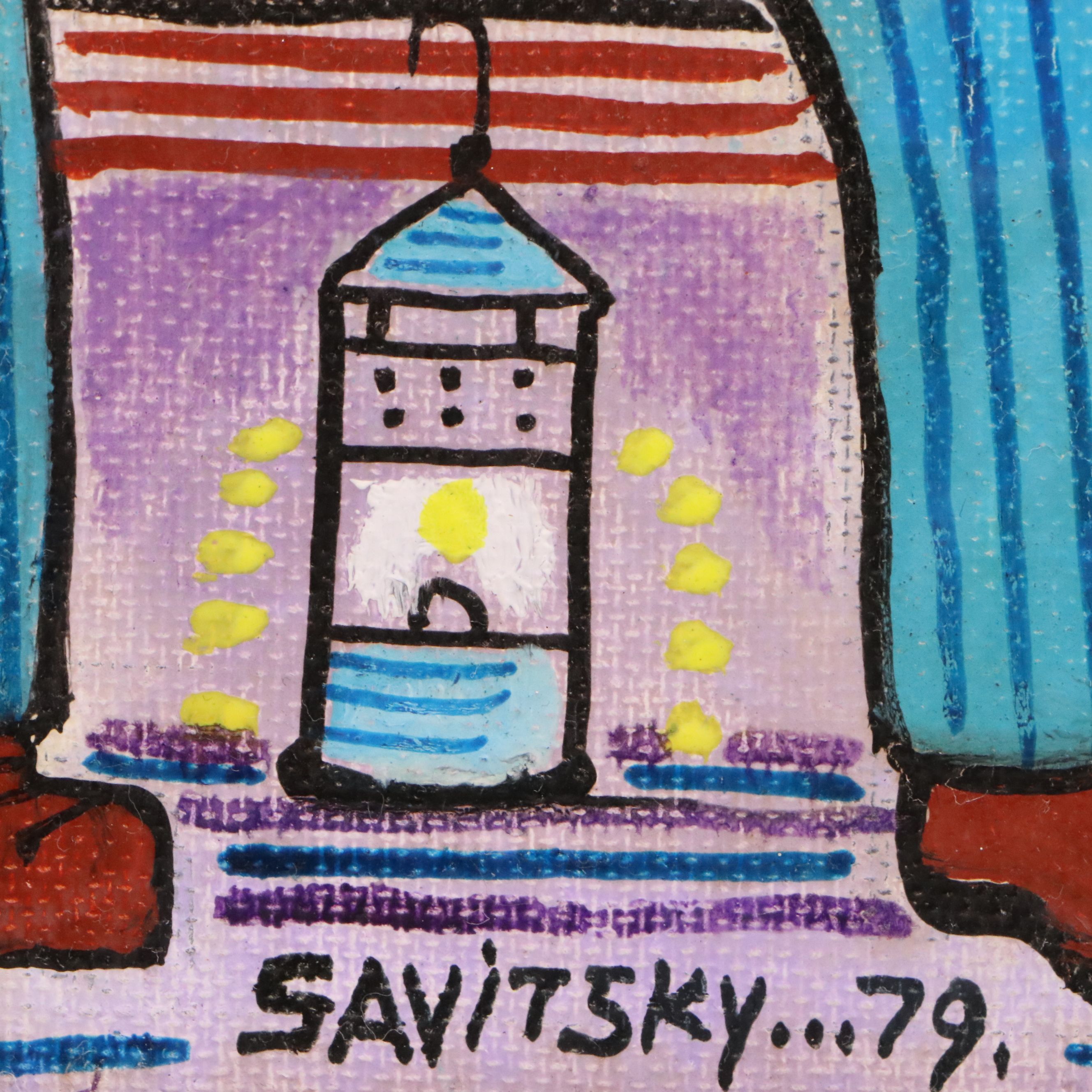 Jack Savitsky Oil Painting "Coal Miners," 1979