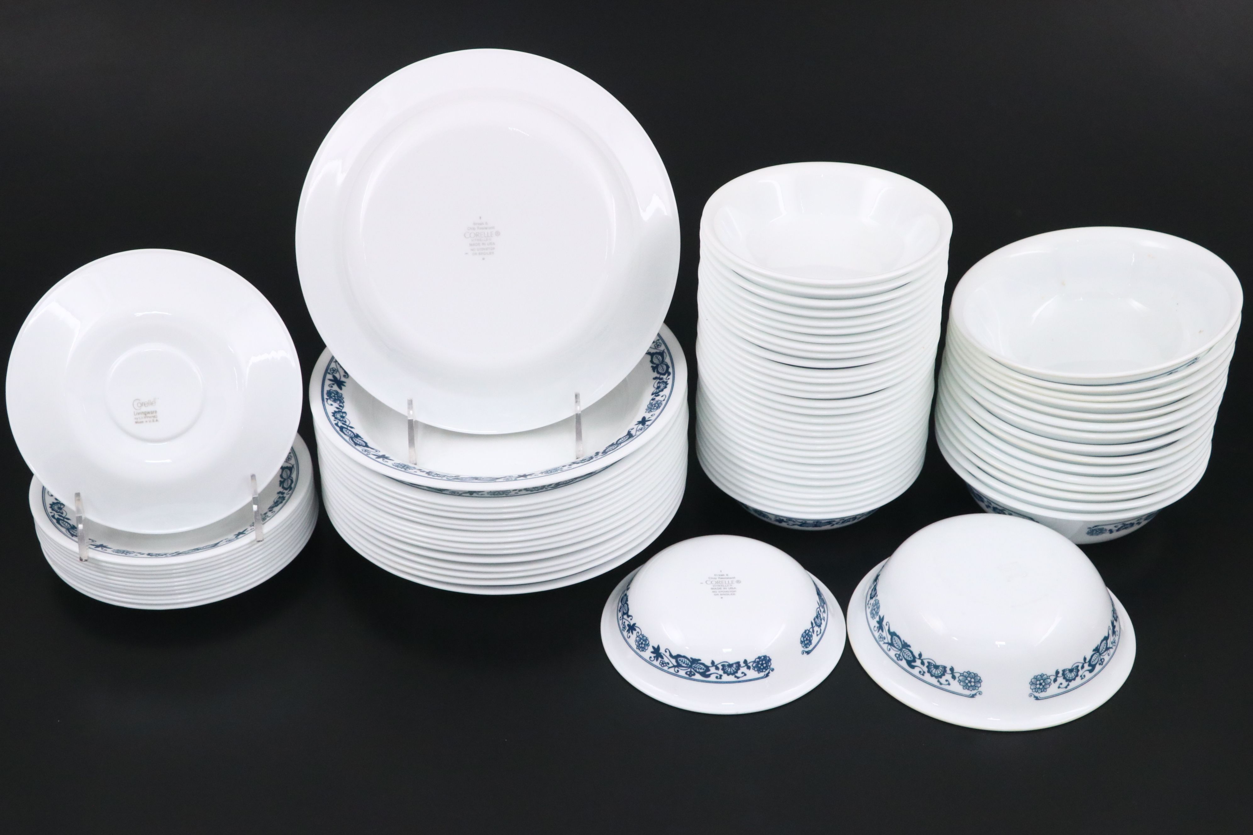 Corning Corelle "Old Town Blue" Vitrelle Glass Dinnerware