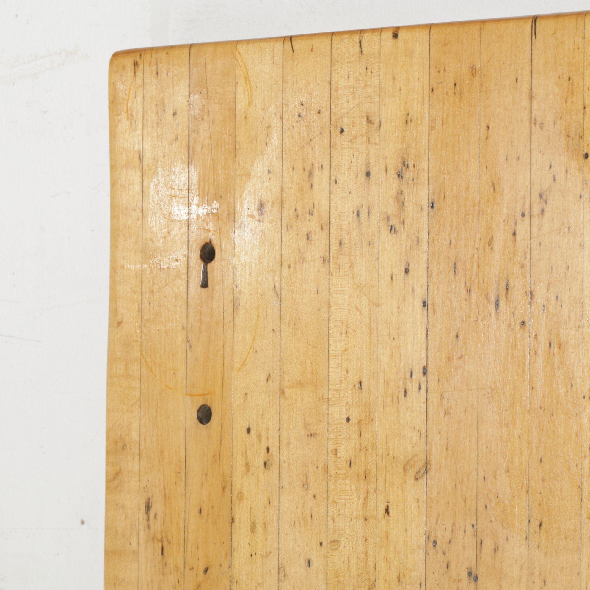 Postmodern Dining Table with Recovered Hardwood Industrial Tabletop