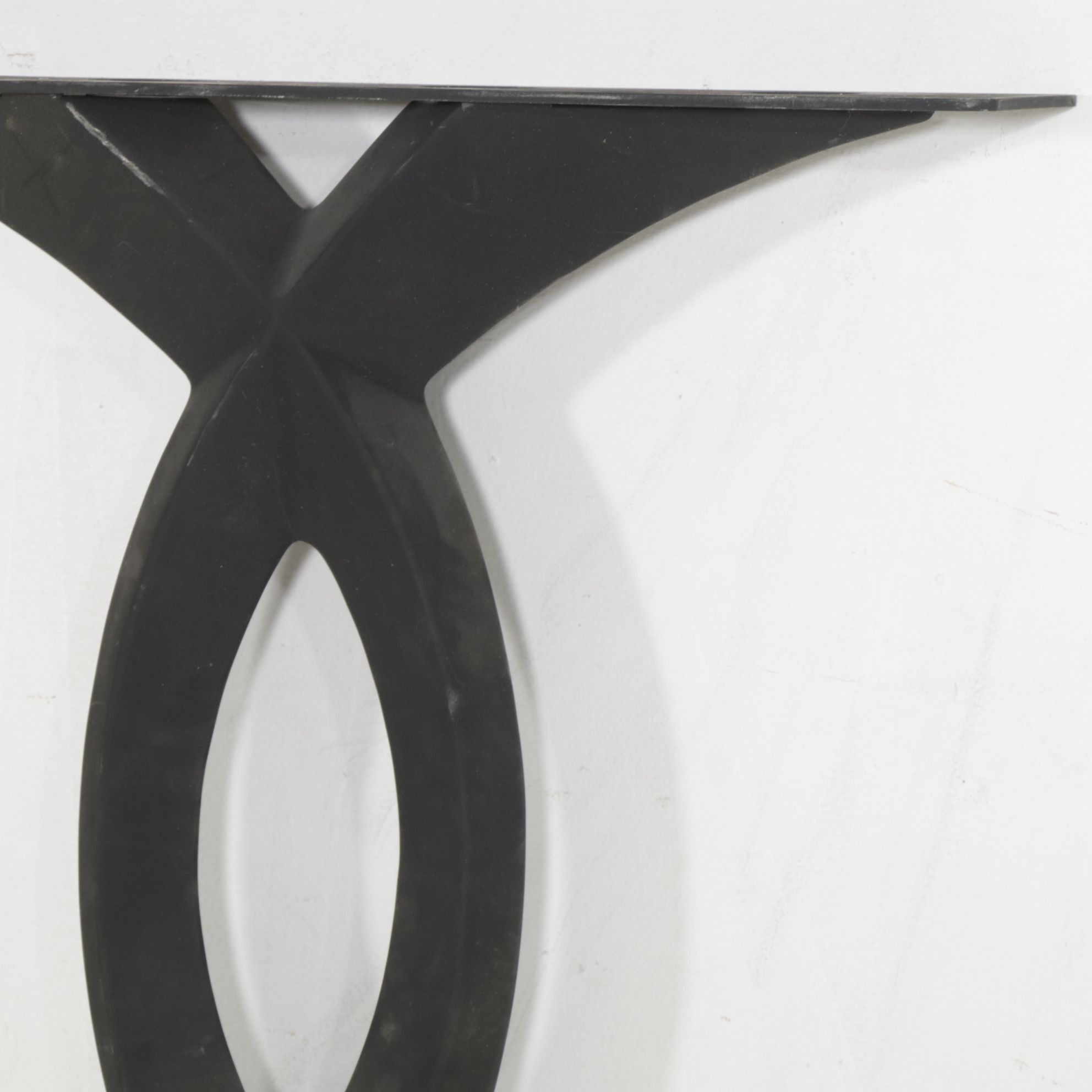 Postmodern Dining Table with Recovered Hardwood Industrial Tabletop