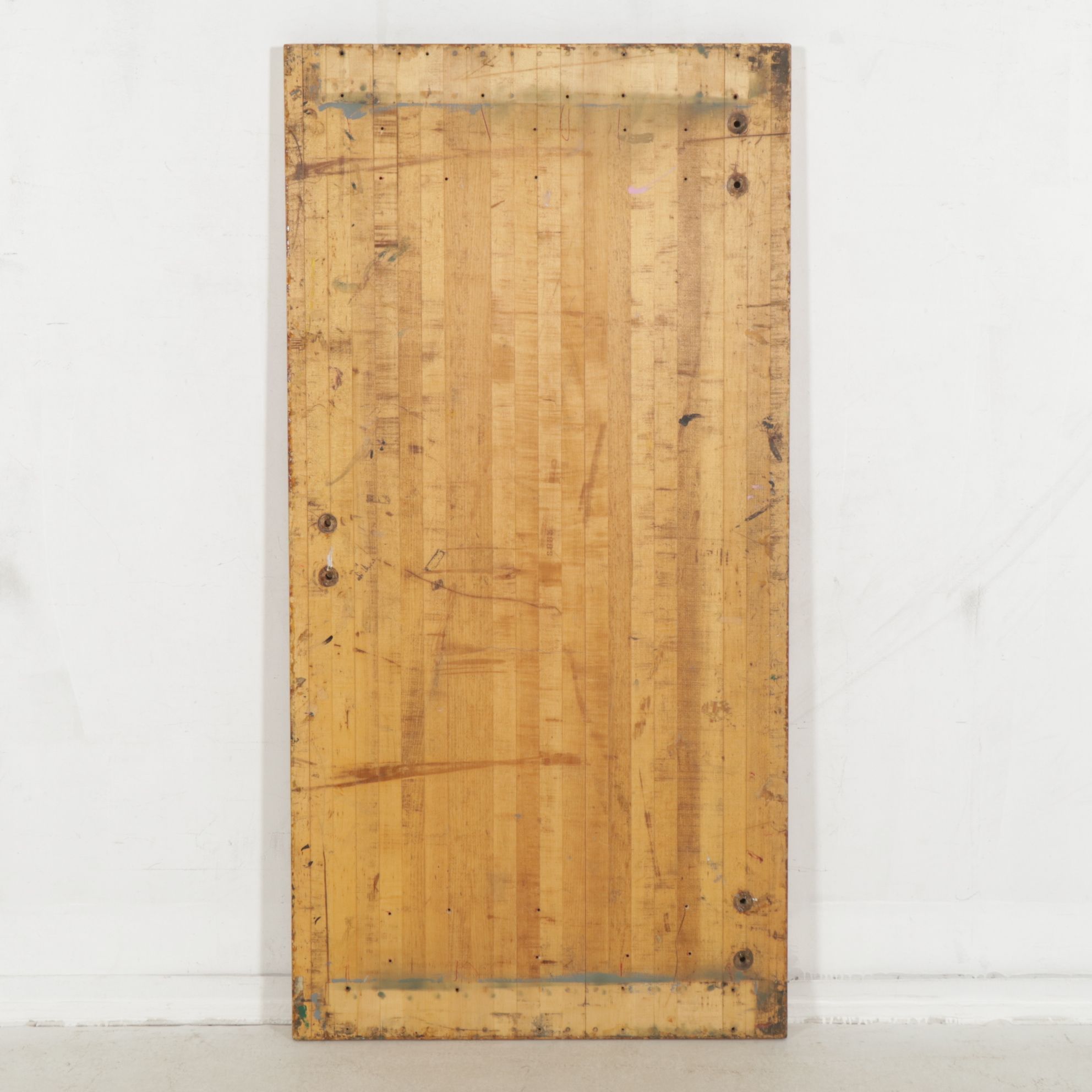 Postmodern Dining Table with Recovered Hardwood Industrial Tabletop