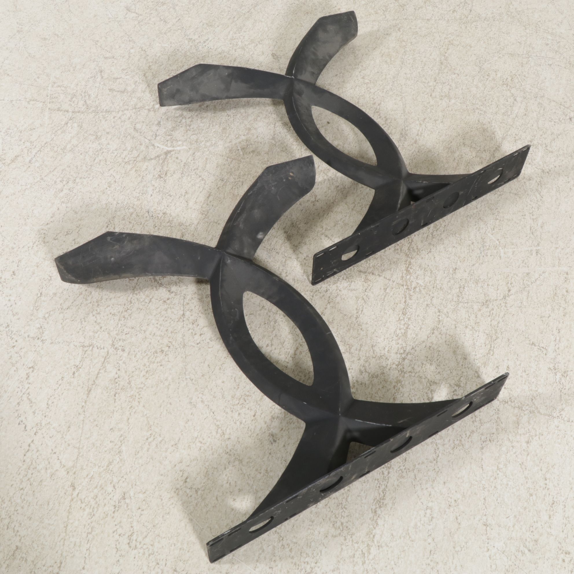 Postmodern Dining Table with Recovered Hardwood Industrial Tabletop