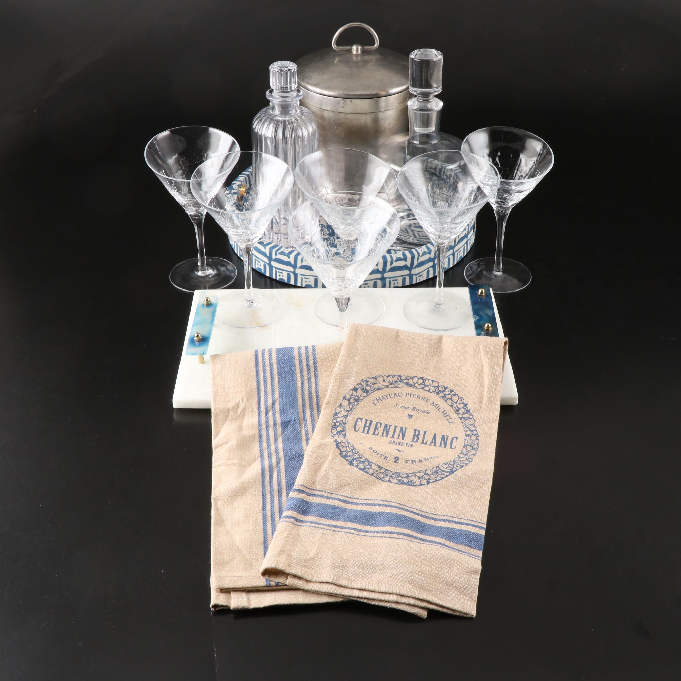 At Home Alabaster Tray with Other Contemporary Table Accessories