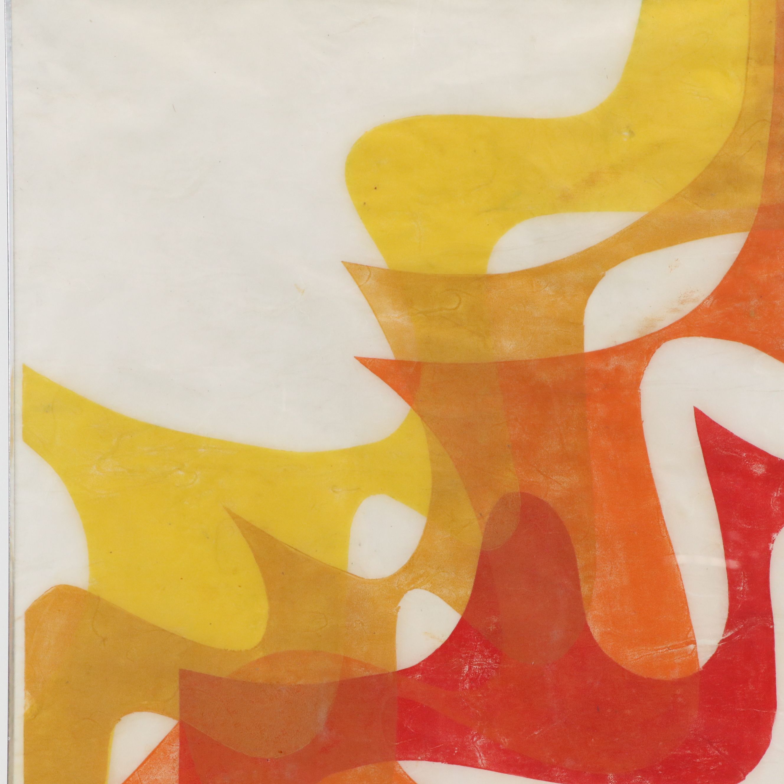 Elizabeth Monath Linocut "TPI Fugue," Mid-20th Century