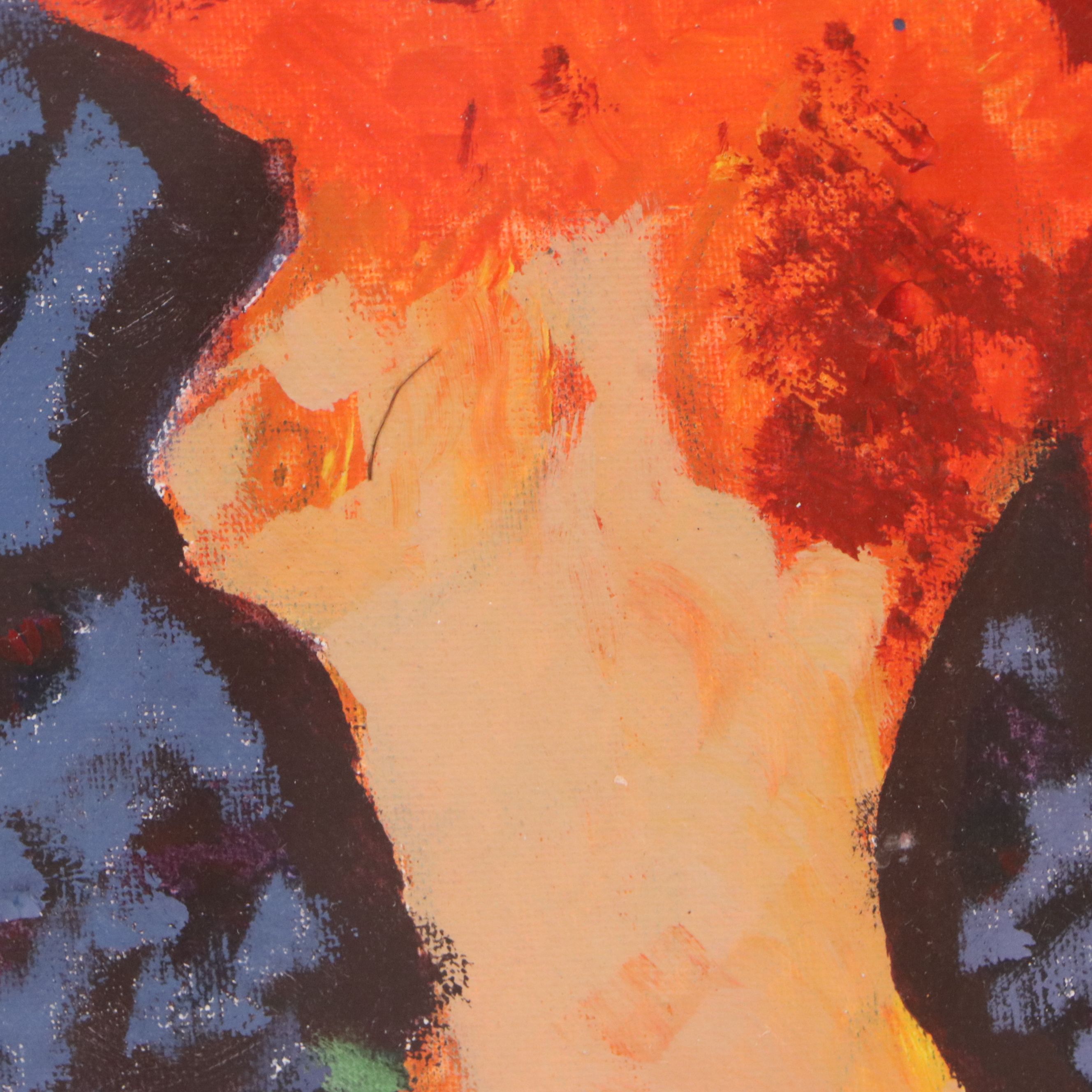 Willie Stokes Oil Painting "Nude With Yellow Hair," Late 20th Century