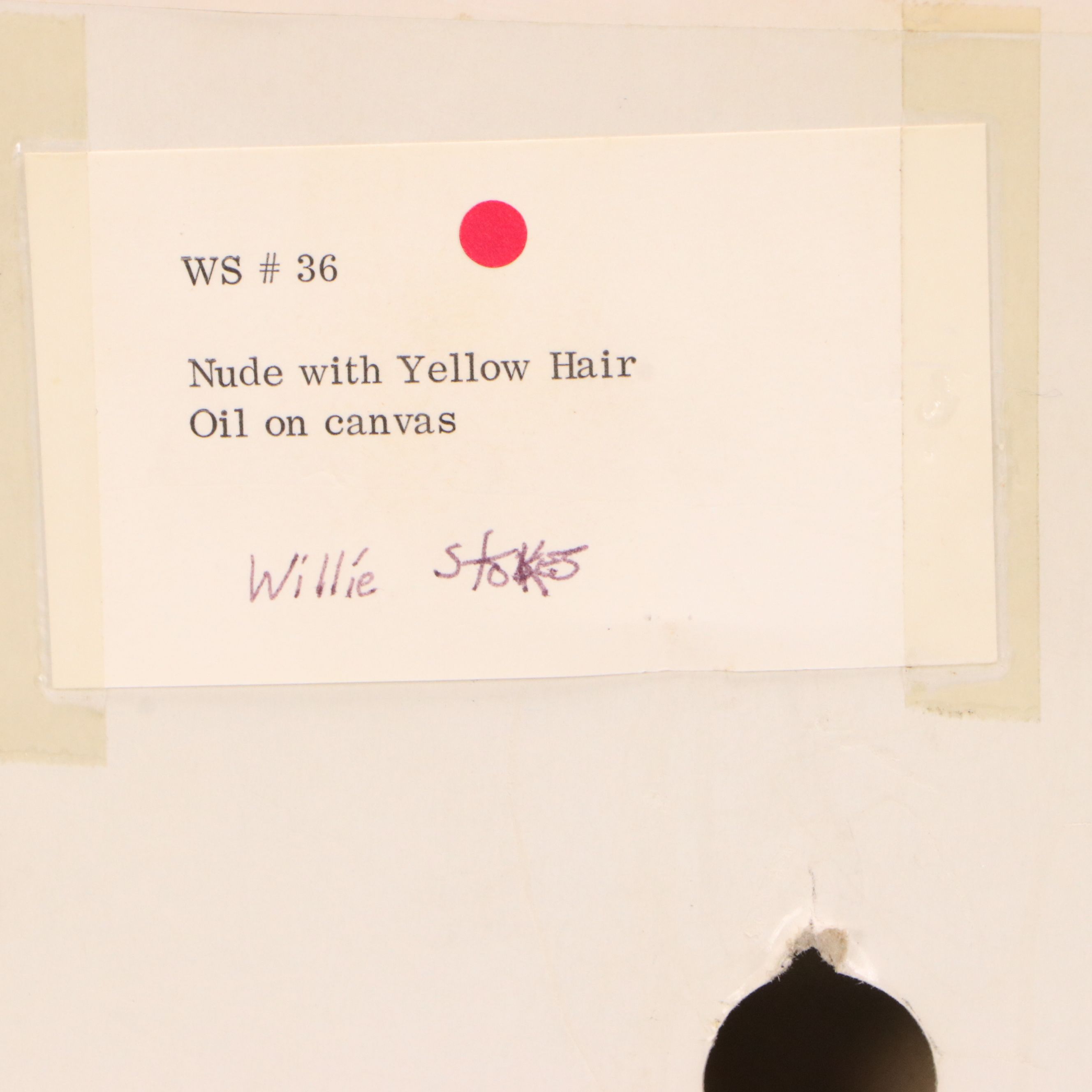 Willie Stokes Oil Painting "Nude With Yellow Hair," Late 20th Century