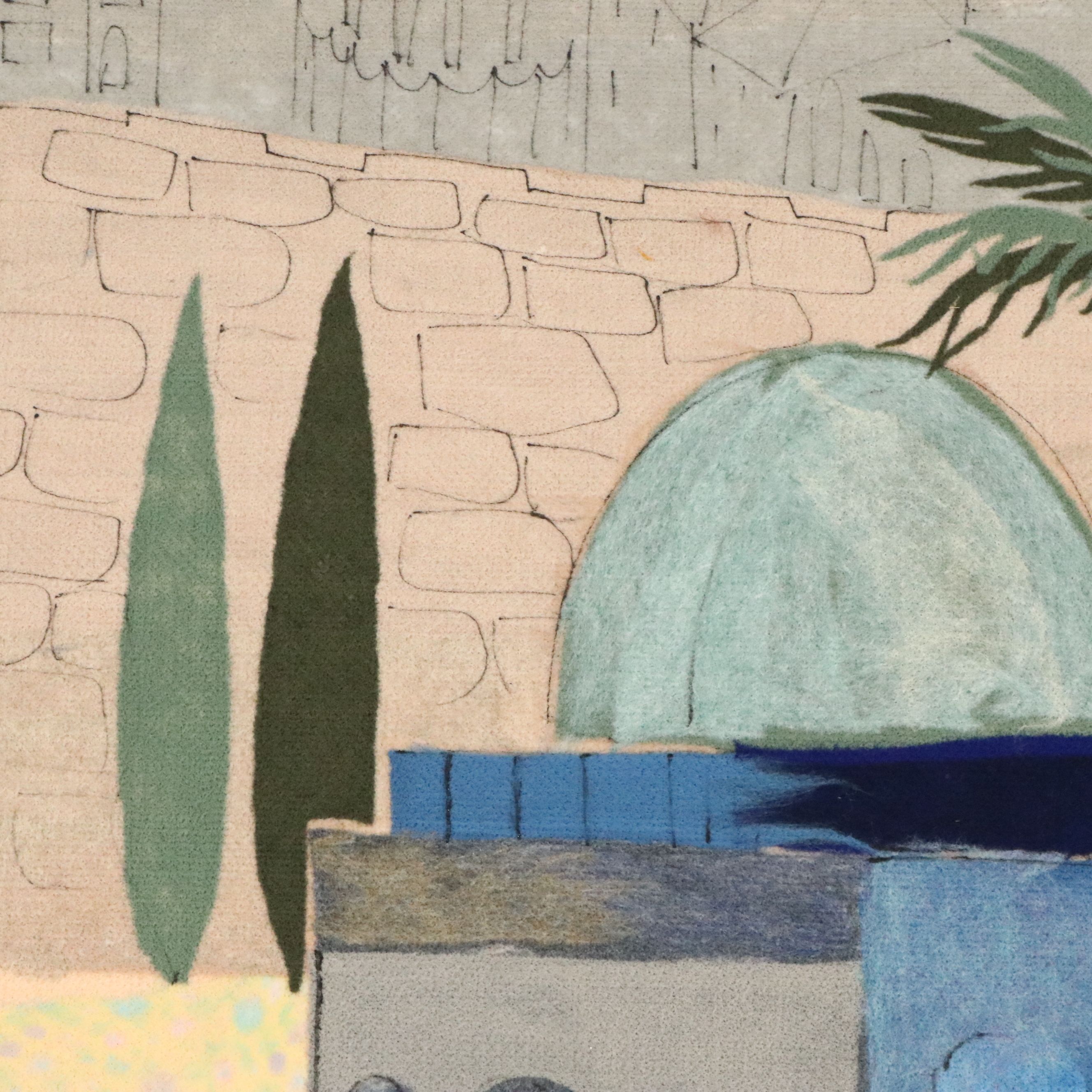 Smadar A. Livne Fiber Art Mixed Media "The Wall," 2001