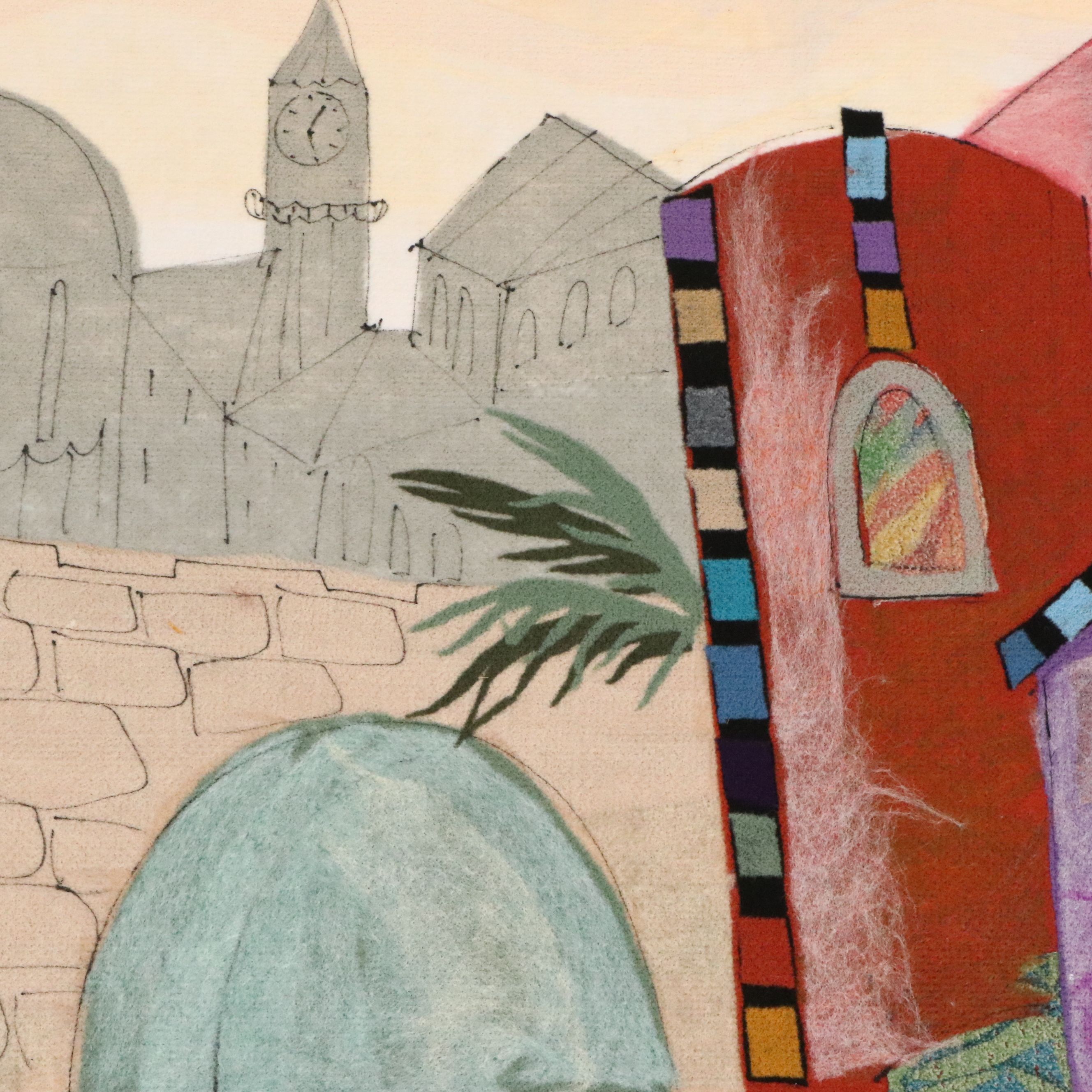 Smadar A. Livne Fiber Art Mixed Media "The Wall," 2001