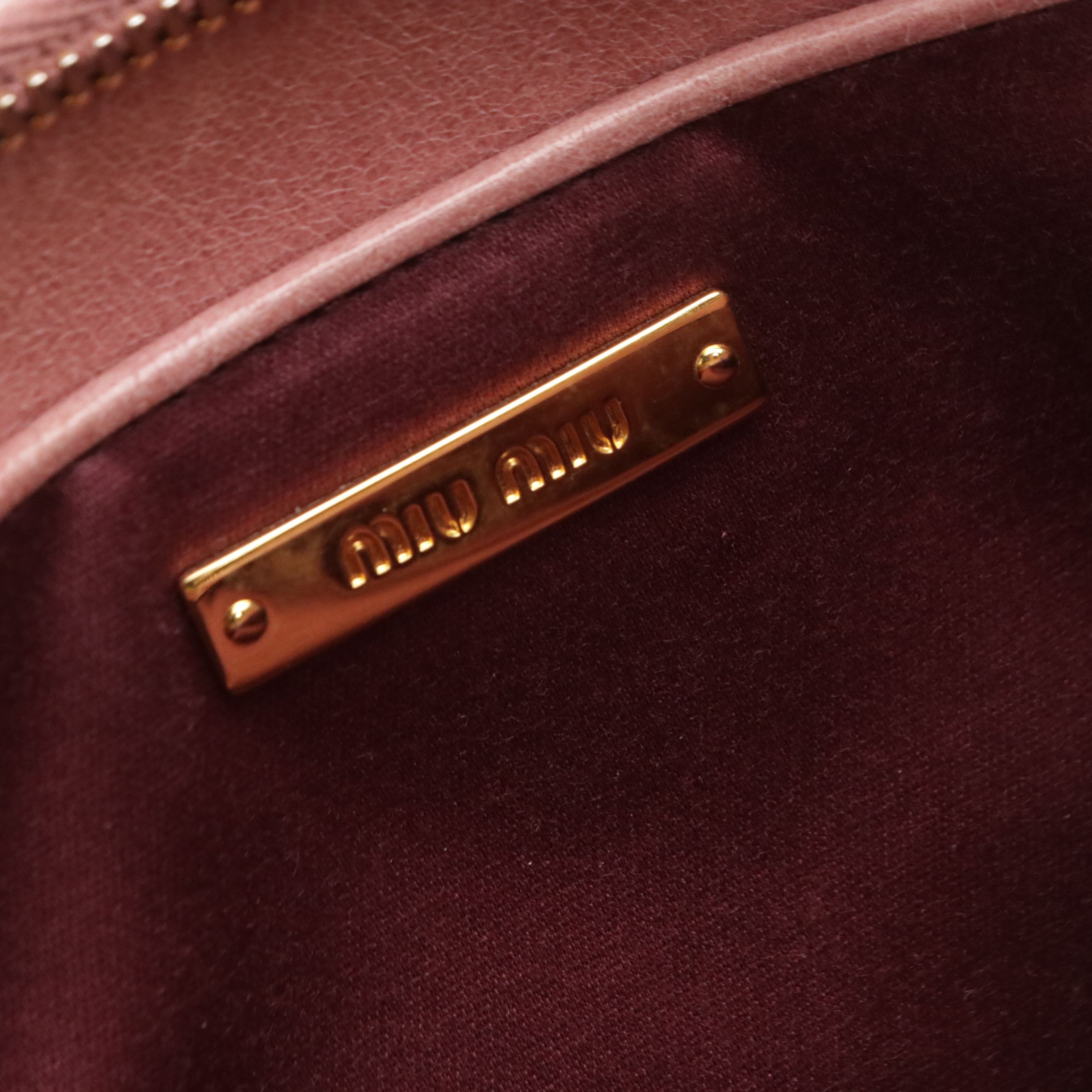 Miu Miu Wristlet Clutch in Matelassé Crinkled Calfskin Leather