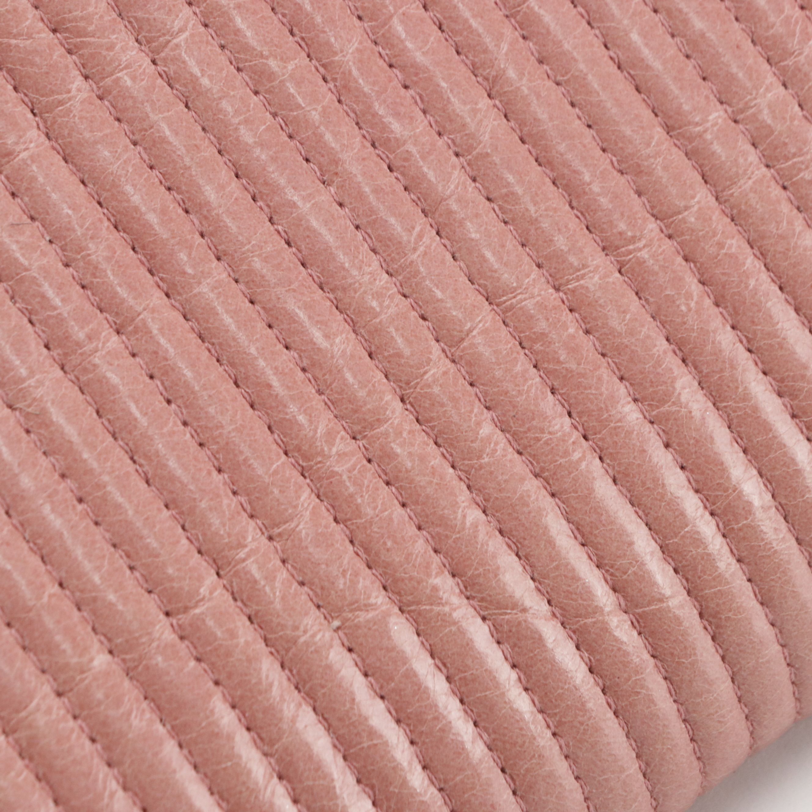 Miu Miu Wristlet Clutch in Matelassé Crinkled Calfskin Leather