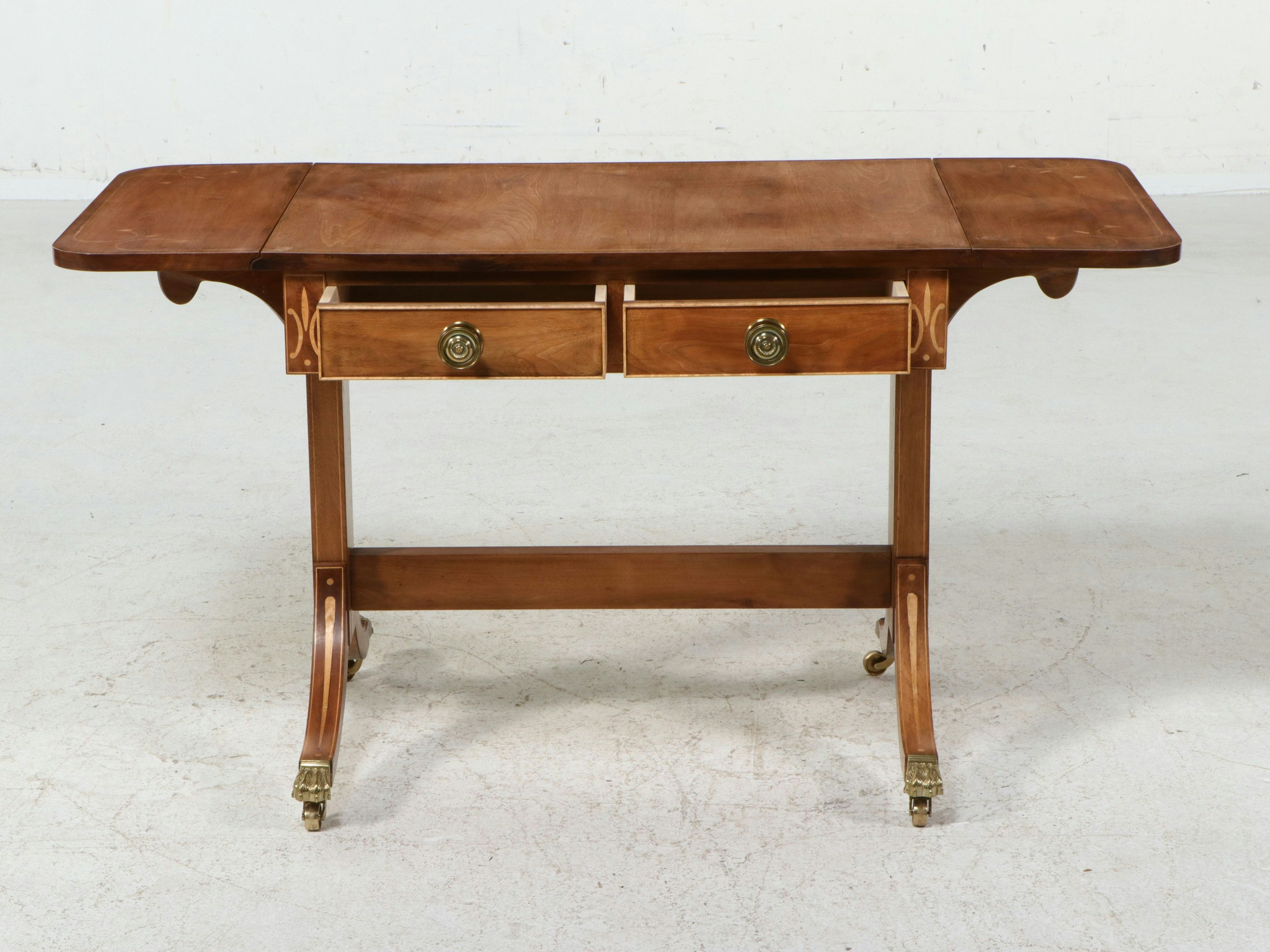 Federal Style Walnut Sofa Table After Israel Sack Collection