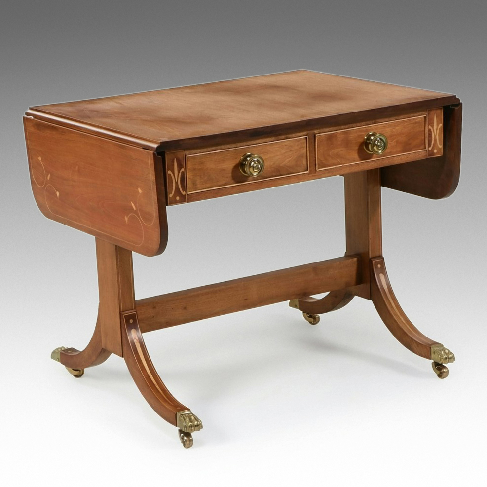 Federal Style Walnut Sofa Table After Israel Sack Collection