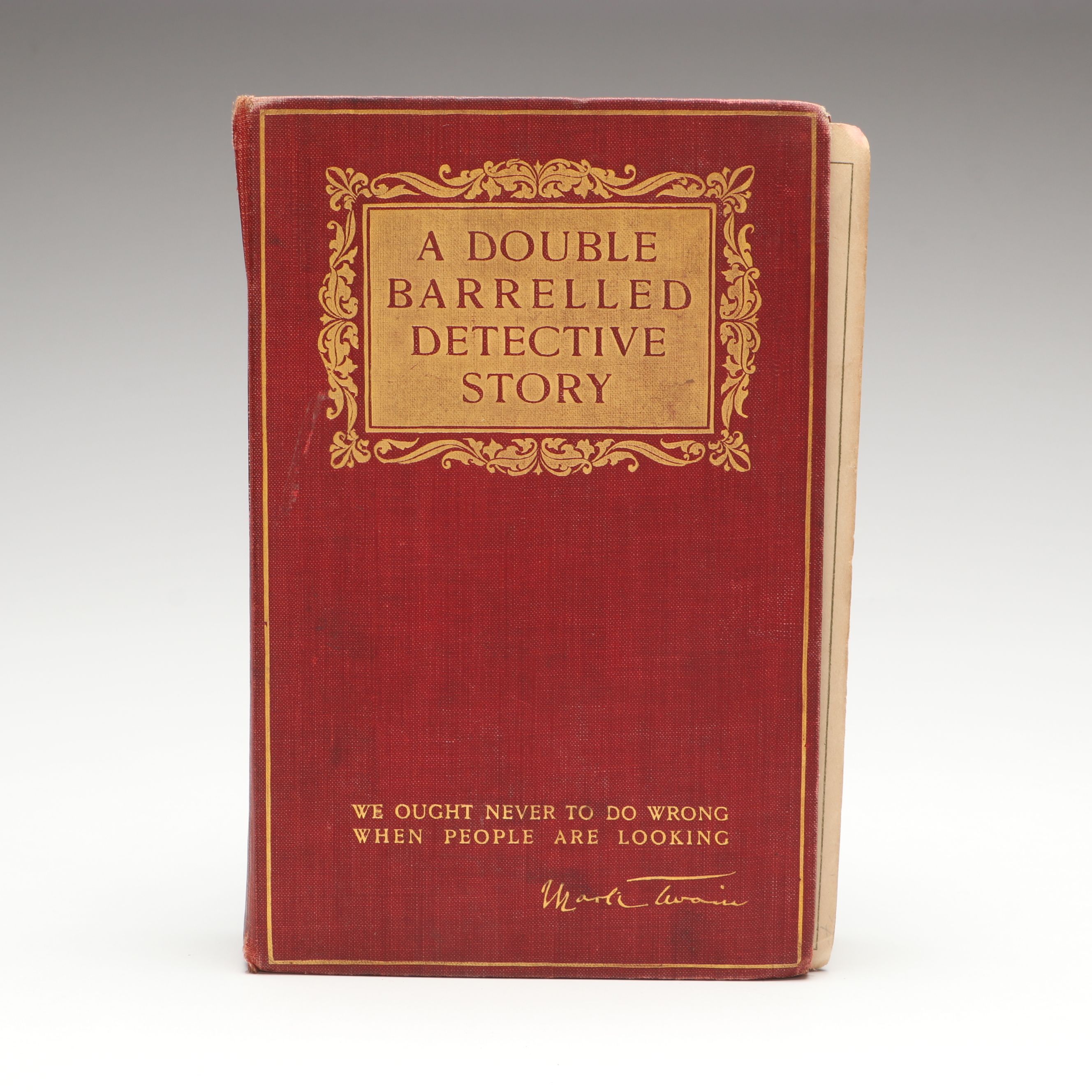 Illustrated "A Double Barrelled Detective Story" by Mark Twain, 1902