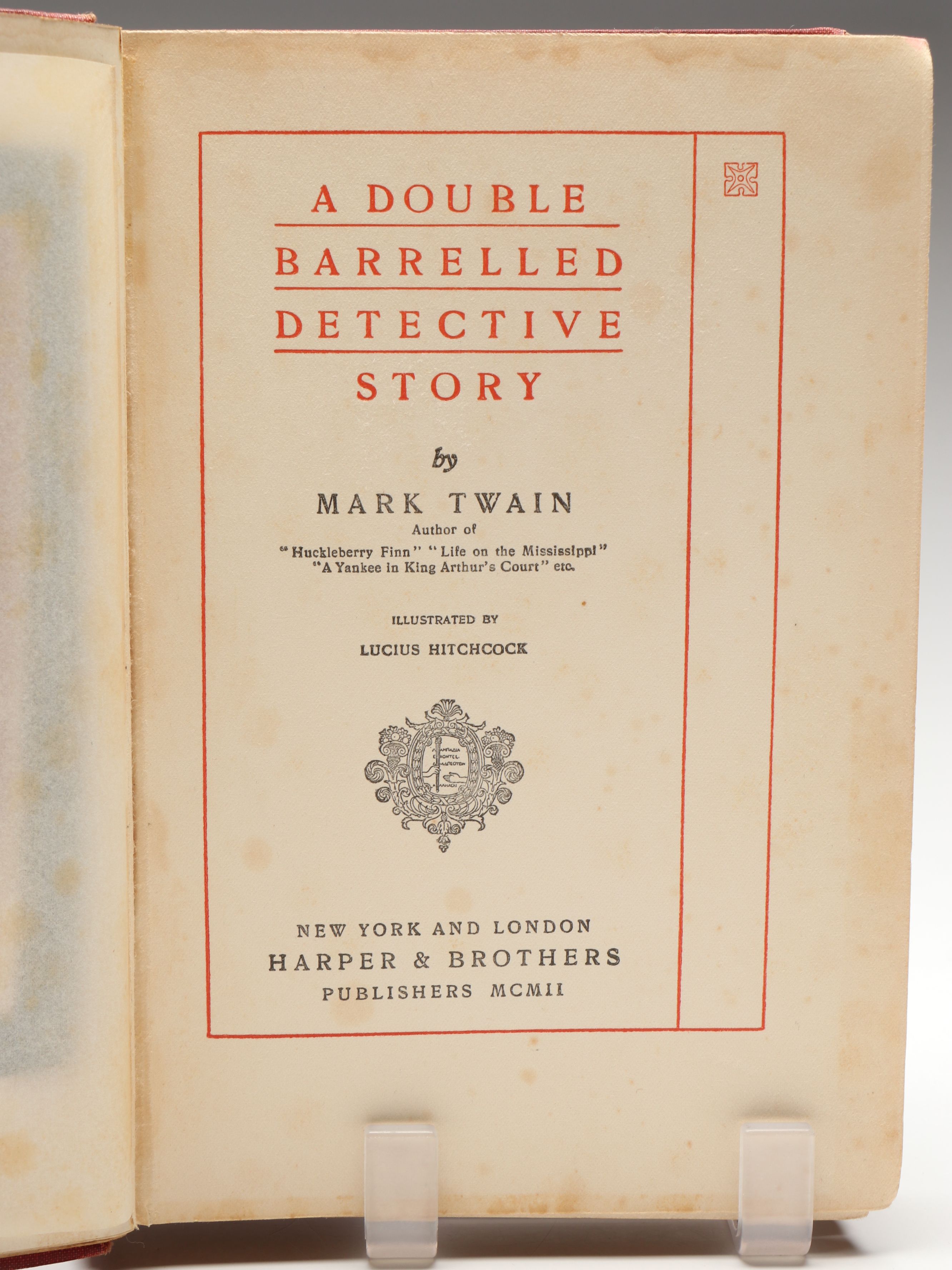 Illustrated "A Double Barrelled Detective Story" by Mark Twain, 1902
