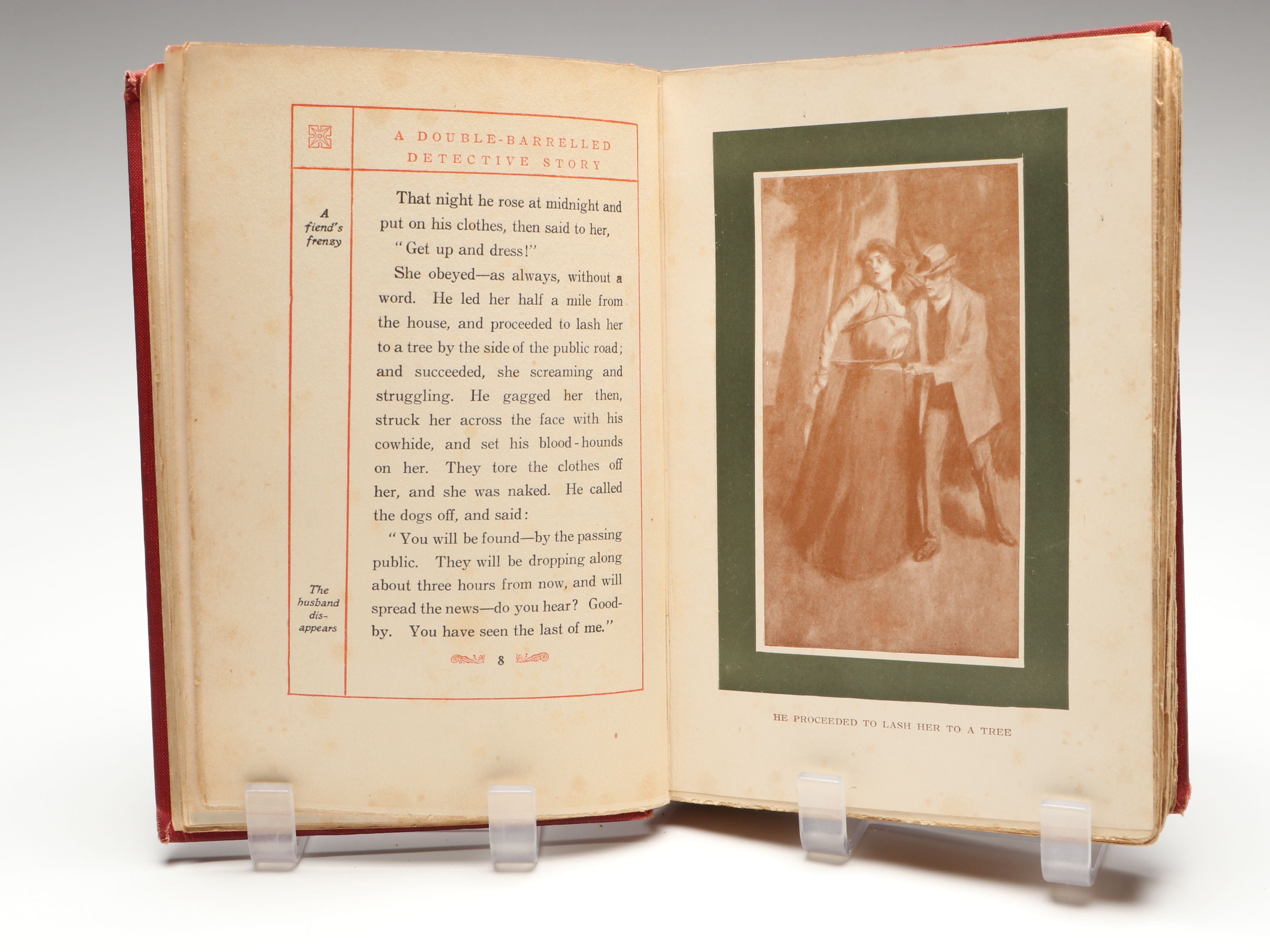 Illustrated "A Double Barrelled Detective Story" by Mark Twain, 1902