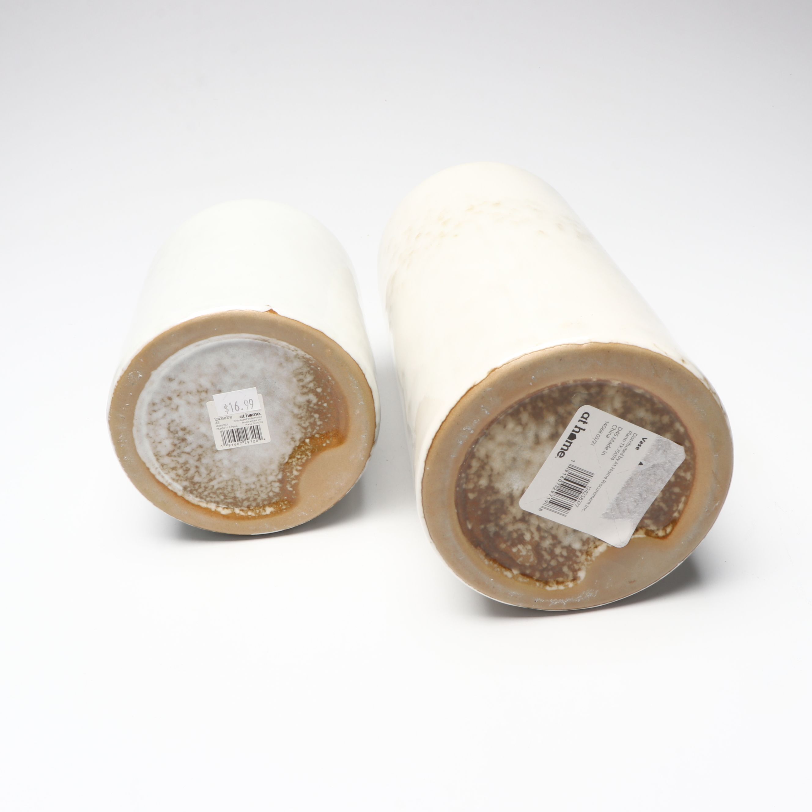 Contemporary White and Silvered Vases and Tray