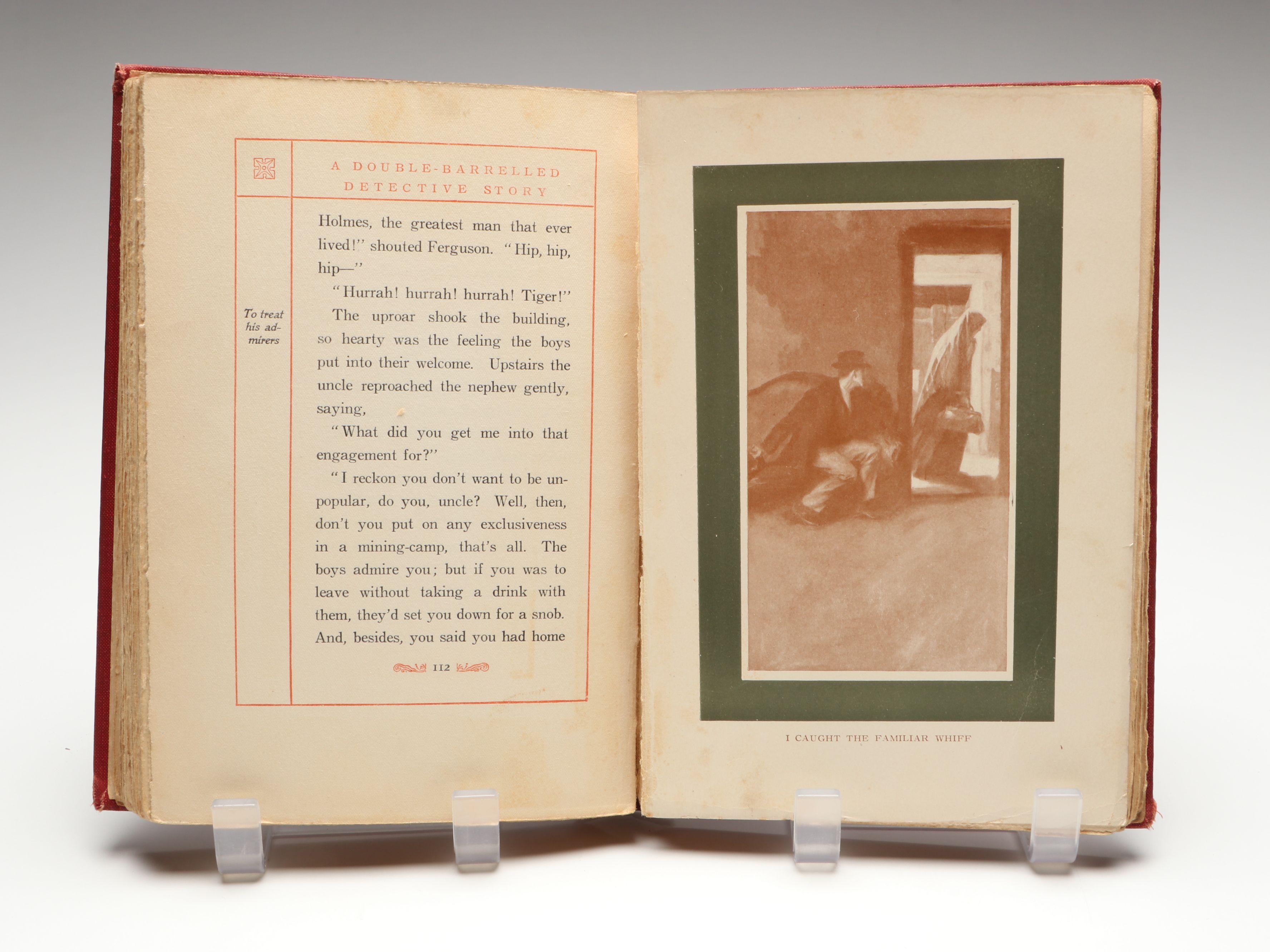 Illustrated "A Double Barrelled Detective Story" by Mark Twain, 1902