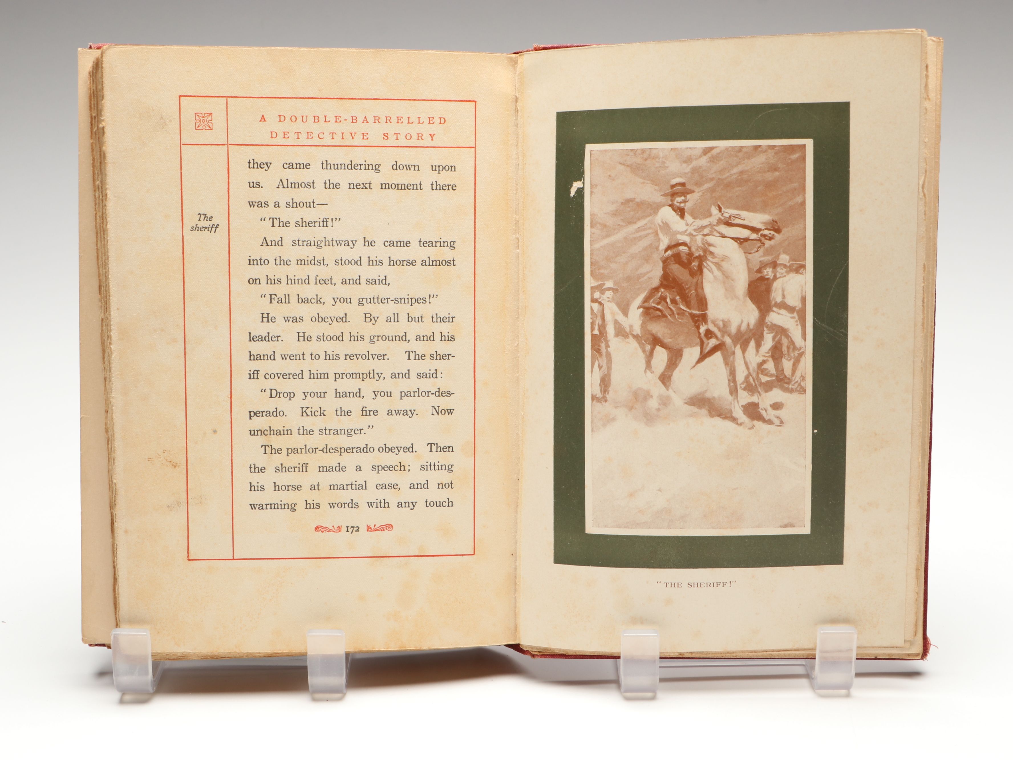 Illustrated "A Double Barrelled Detective Story" by Mark Twain, 1902