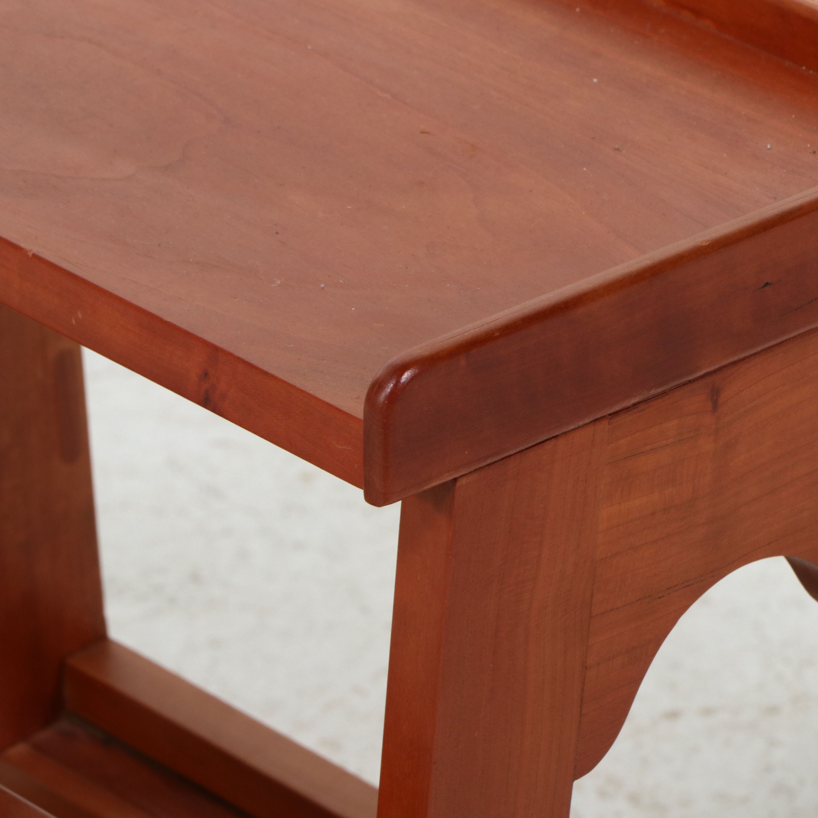 Hardwood Three-Step Cherry Finish Library Stool