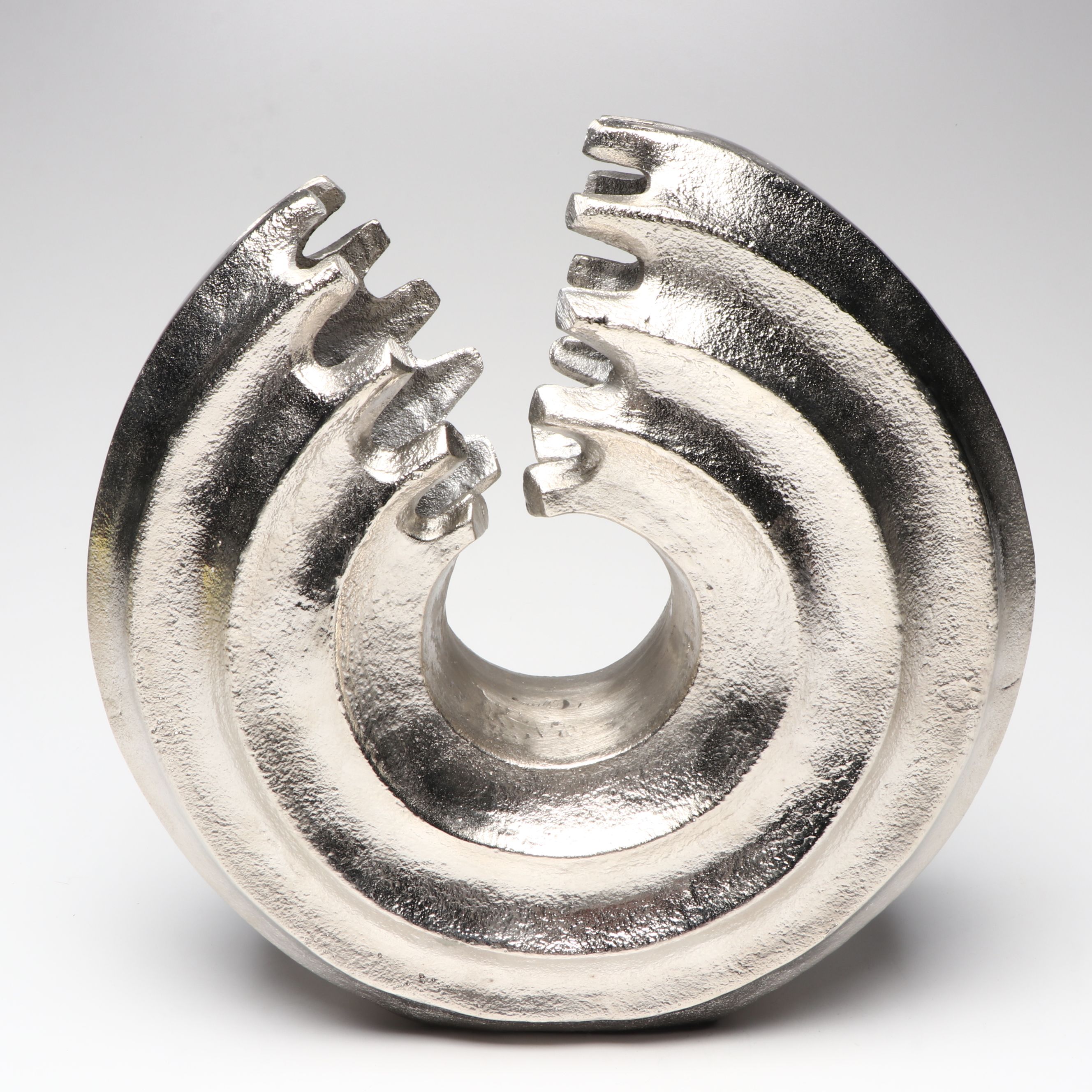 Contemporary White and Silvered Vases and Tray