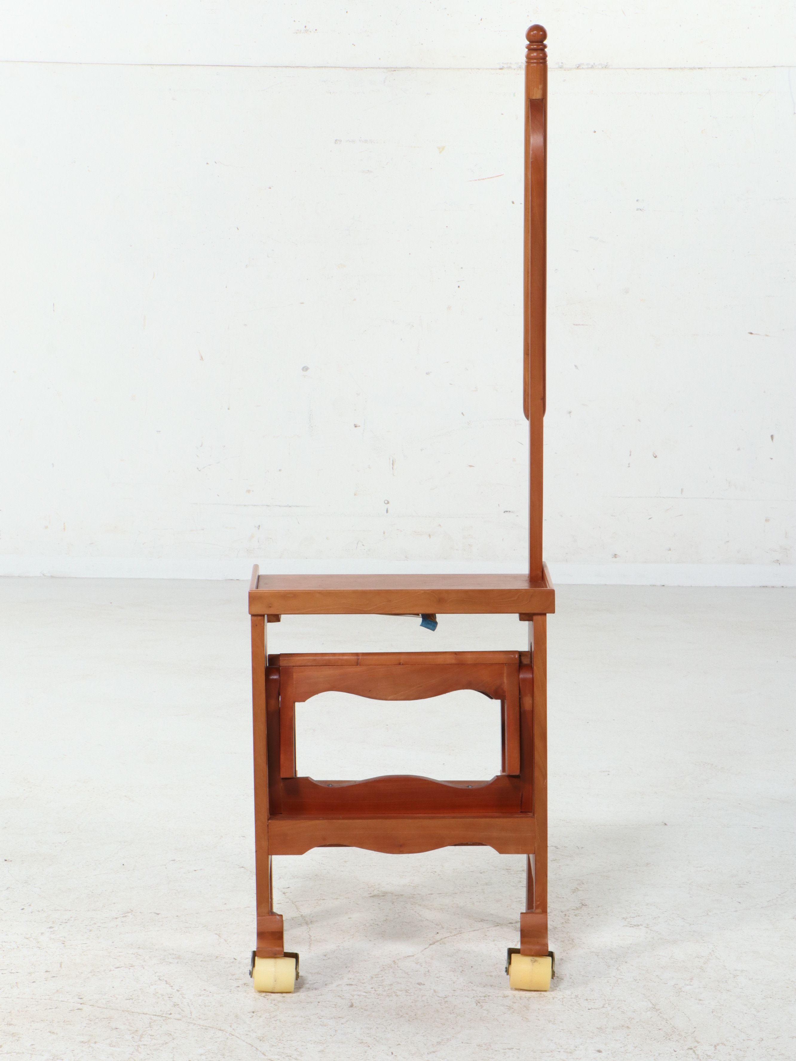 Hardwood Three-Step Cherry Finish Library Stool