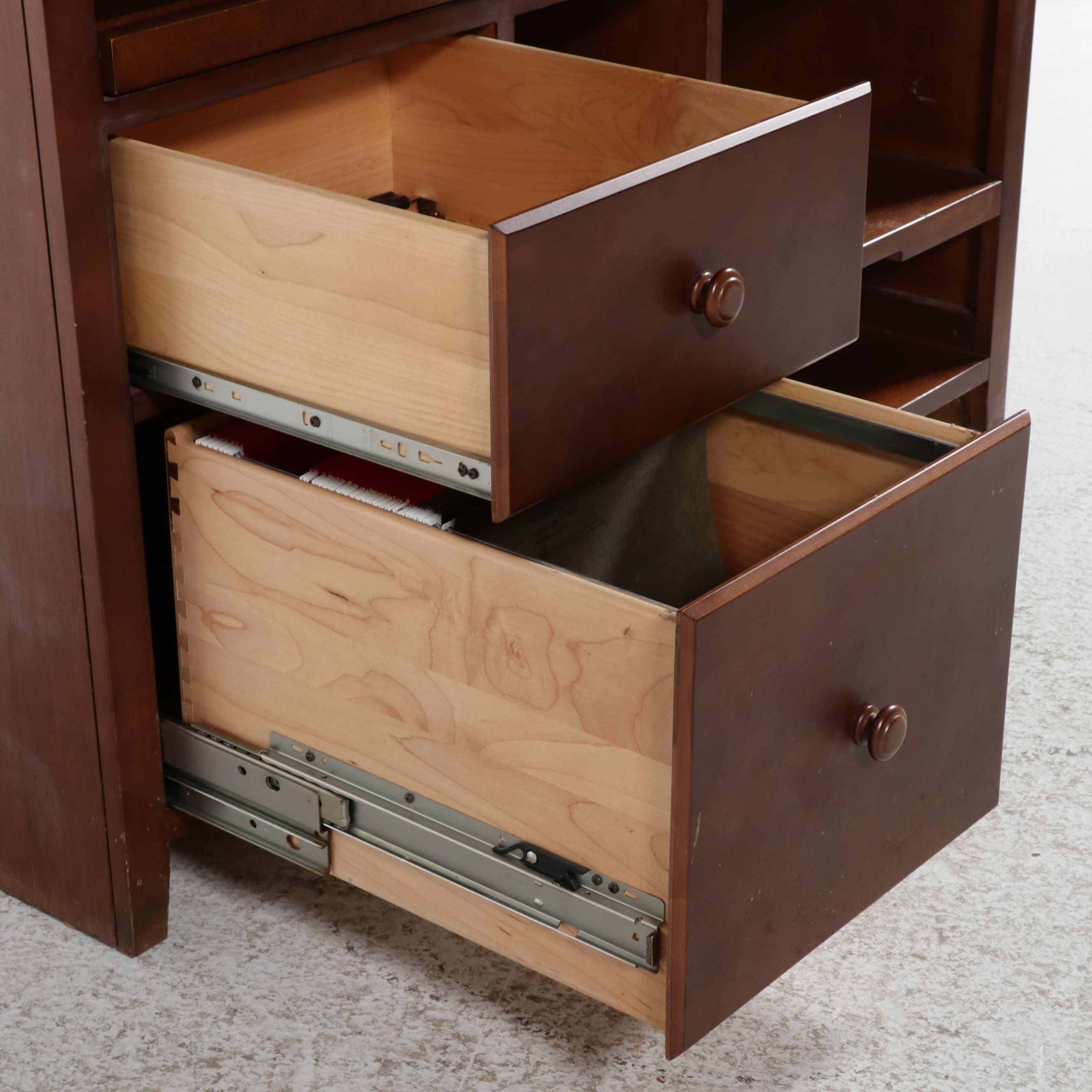 Ethan Allen Three-Piece Home Office Suite Including Desk with Hutch and More