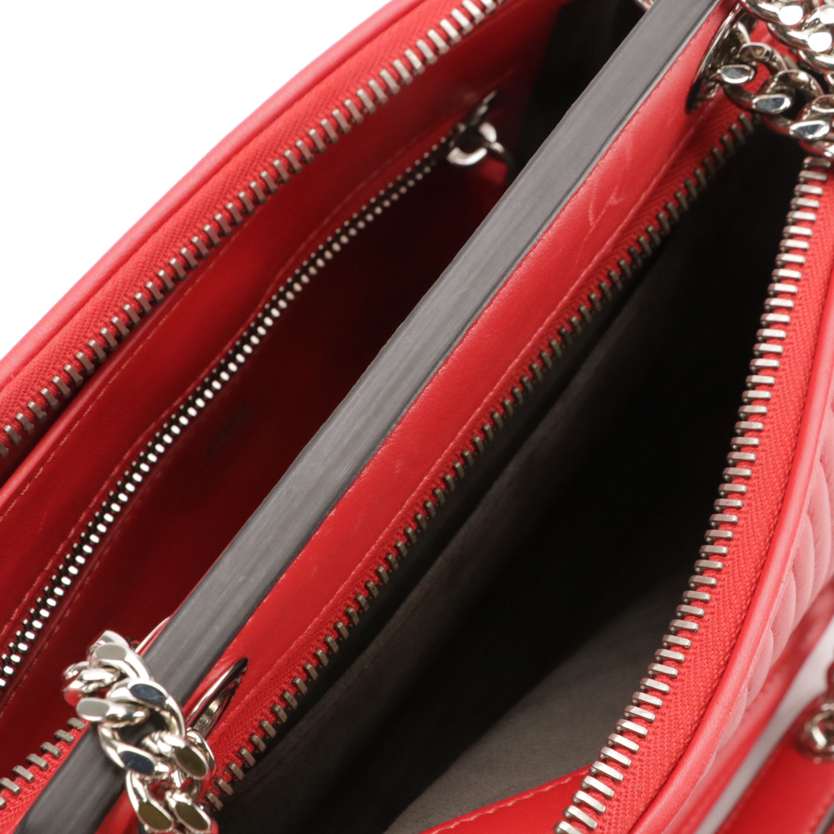 Fendi Small DotCom Click Convertible Bag in Red Matelassé Leather