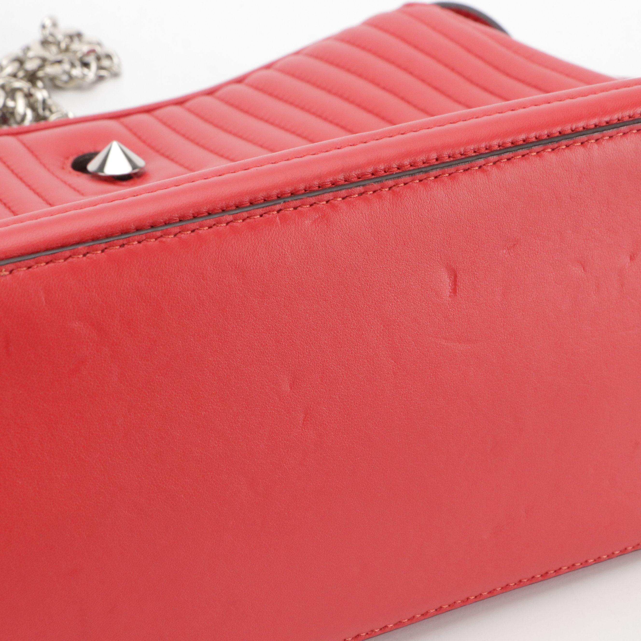 Fendi Small DotCom Click Convertible Bag in Red Matelassé Leather