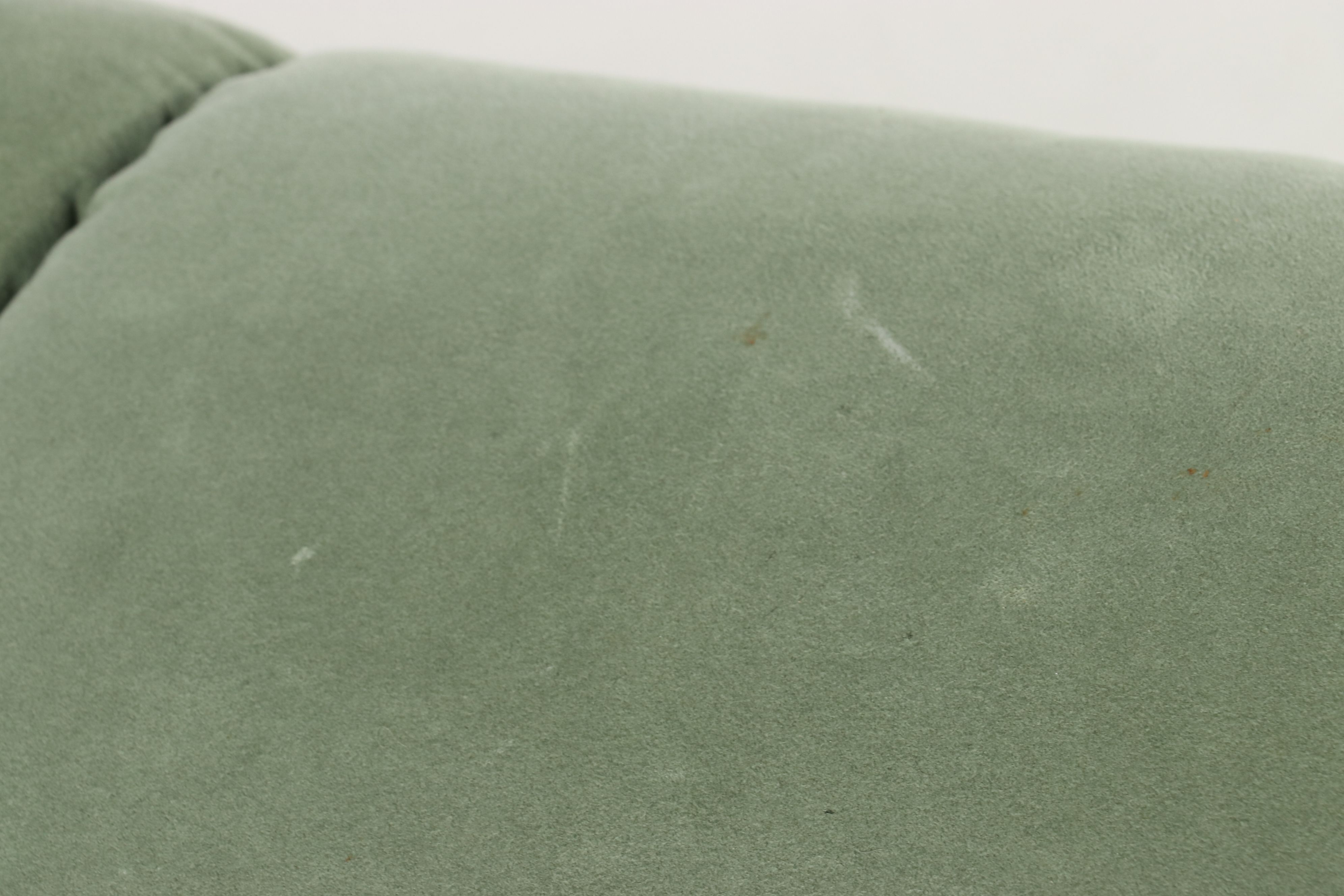 Postmodern Sage Green Microfiber Sofa with Accent Pillows