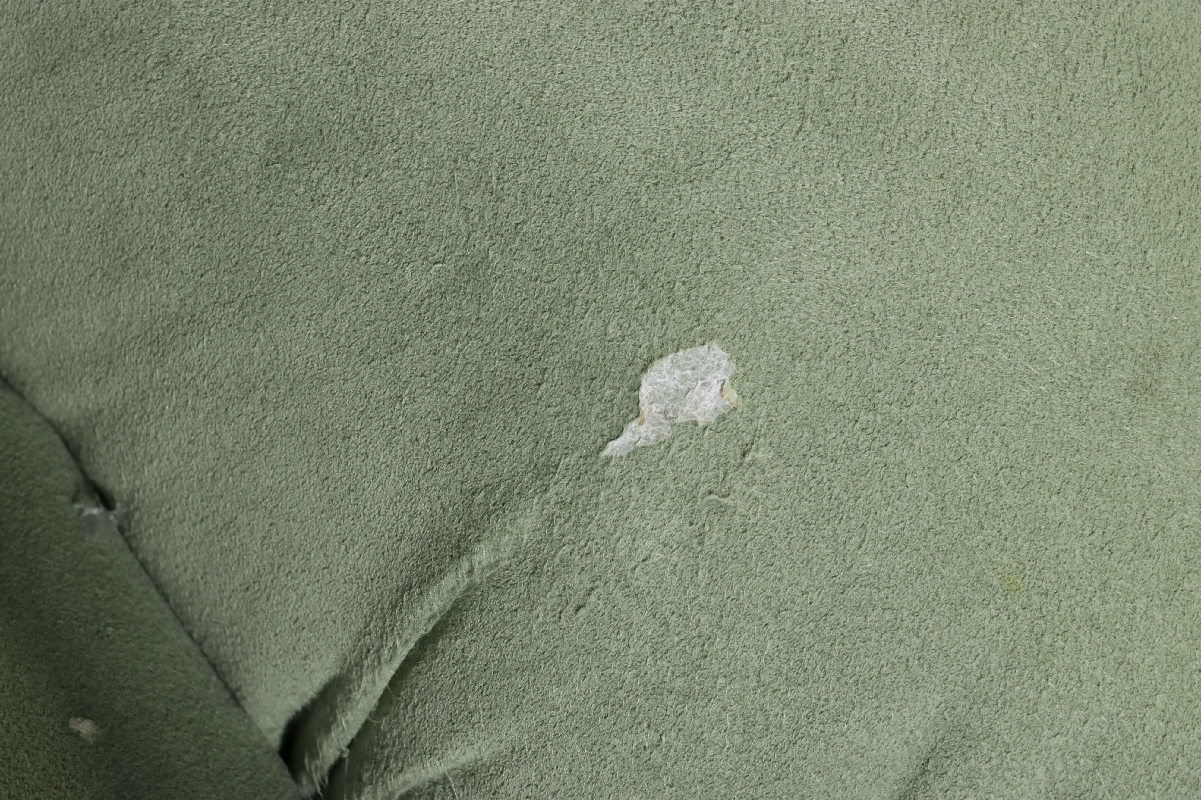 Postmodern Sage Green Microfiber Sofa with Accent Pillows