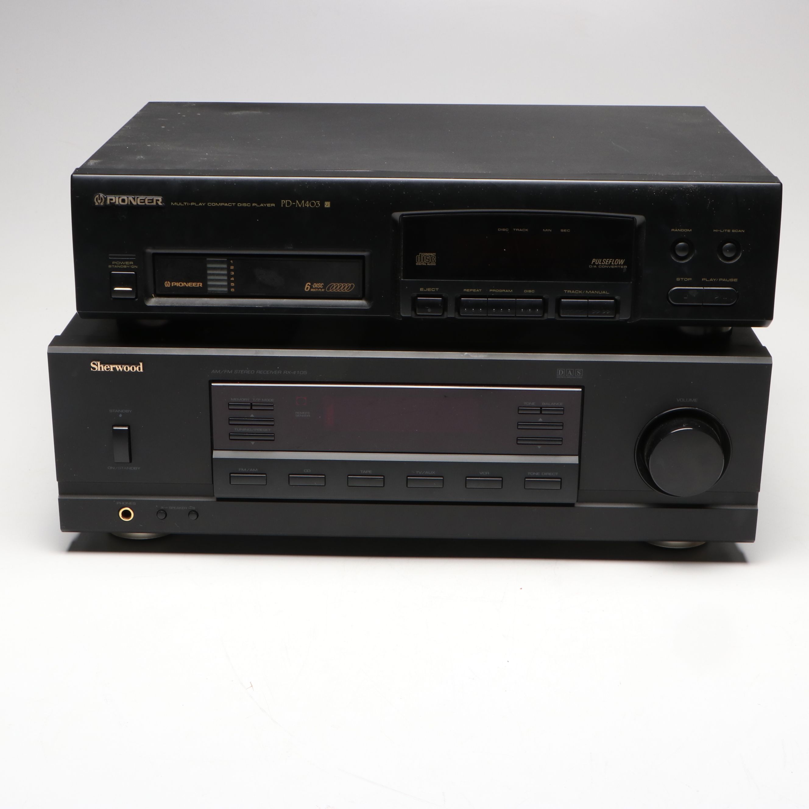 Sherwood RX-4195 Stereo Receiver and Pioneer PD-M403 CD Player