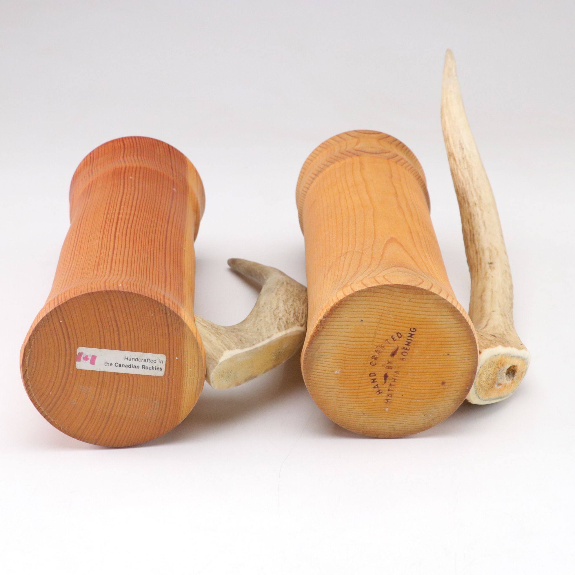 Easter Island Moai Head Tissue Box with Handcrafted Wood & Antler Mugs