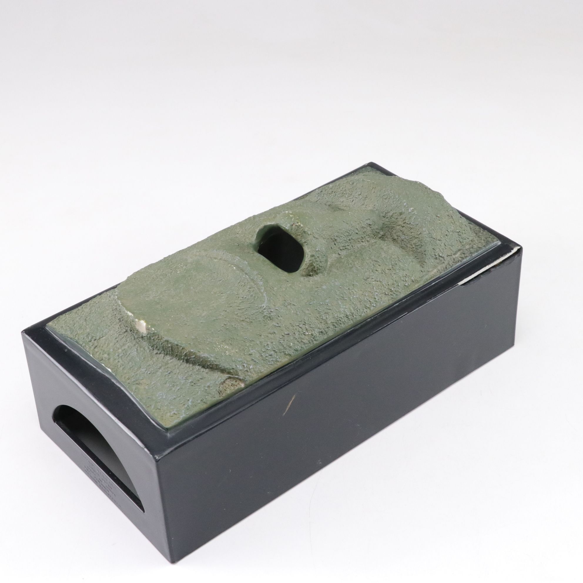 Easter Island Moai Head Tissue Box with Handcrafted Wood & Antler Mugs