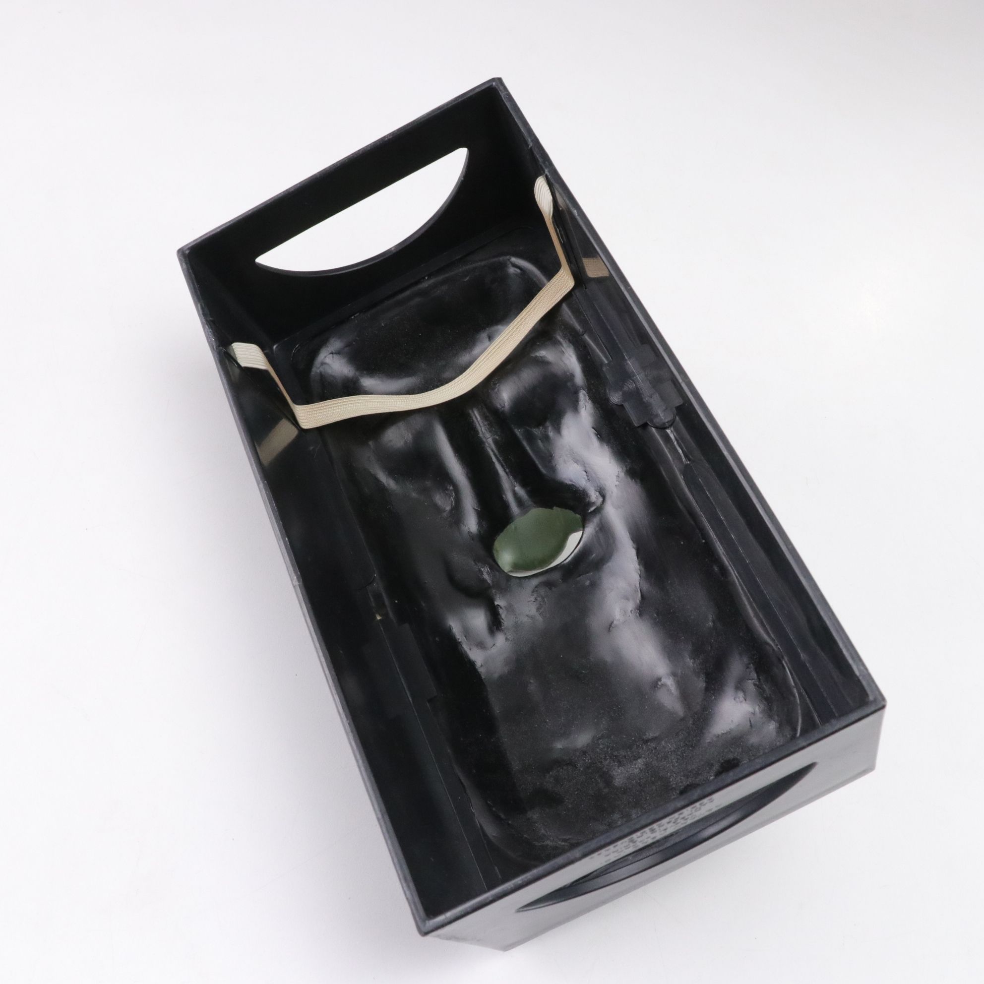 Easter Island Moai Head Tissue Box with Handcrafted Wood & Antler Mugs