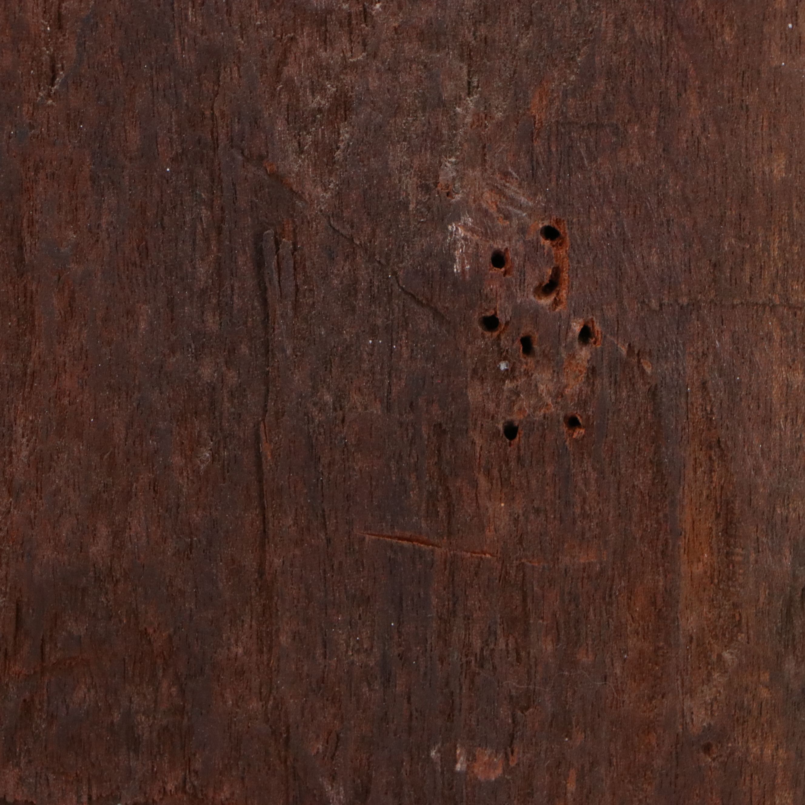 Hand-Carved Wooden Plaque Depicting Man and Sheep