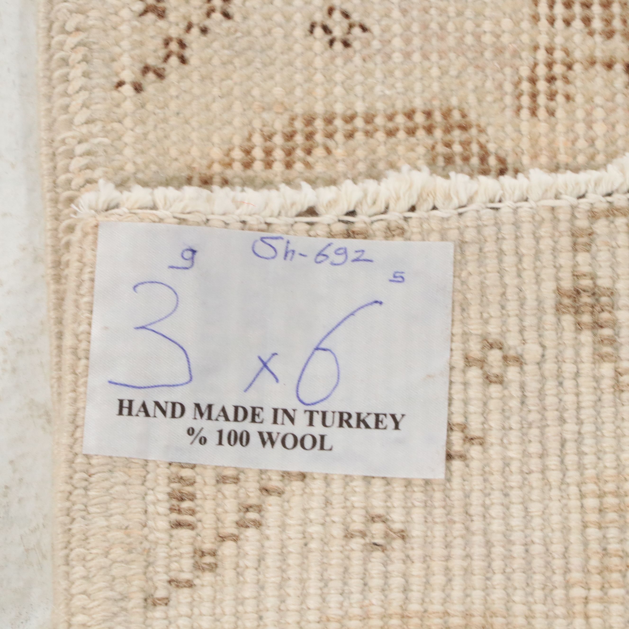 3'8 x 6'6 Hand-Knotted Turkish Oushak Area Rug