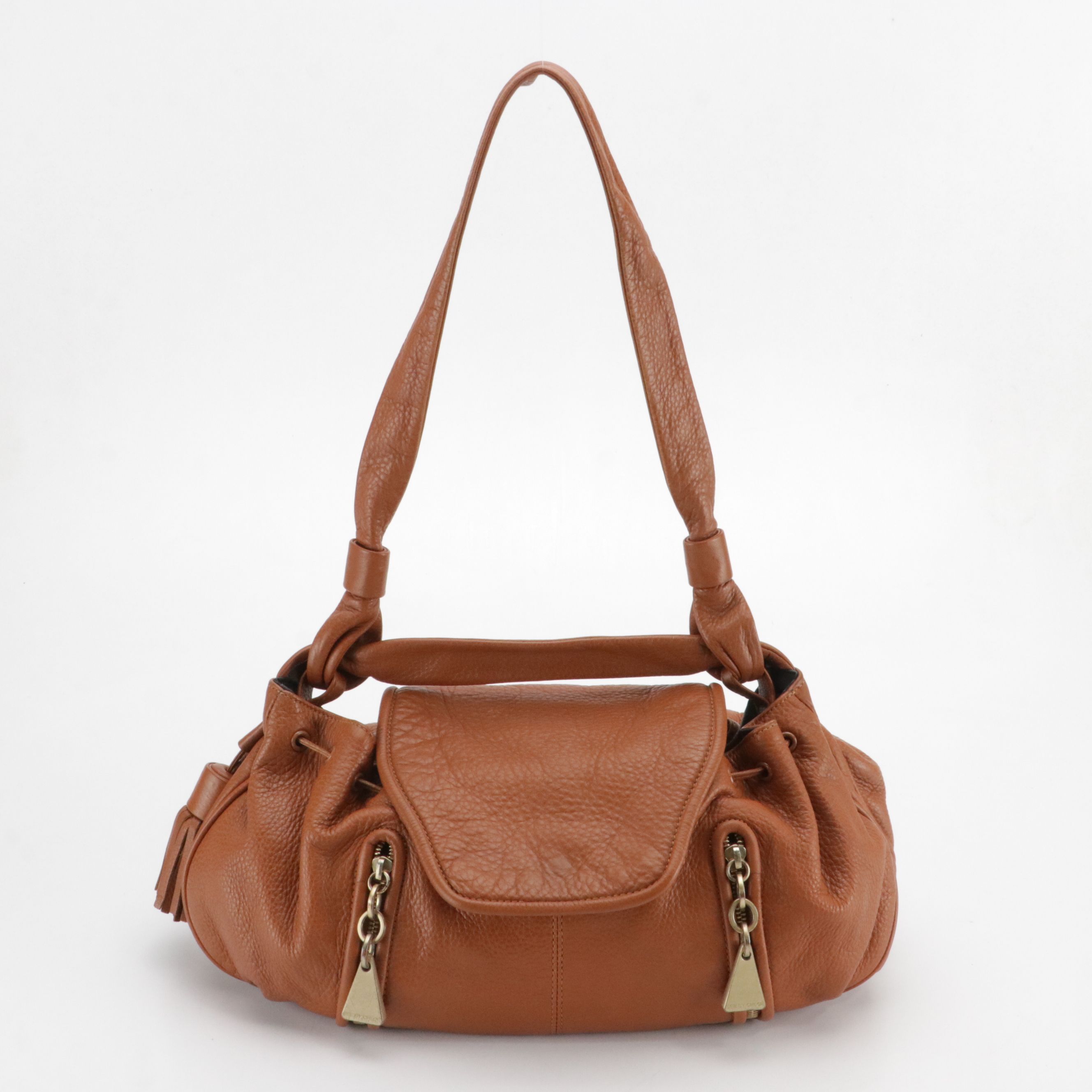 See by Chloé Grain Leather Shoulder Bag with Tassel