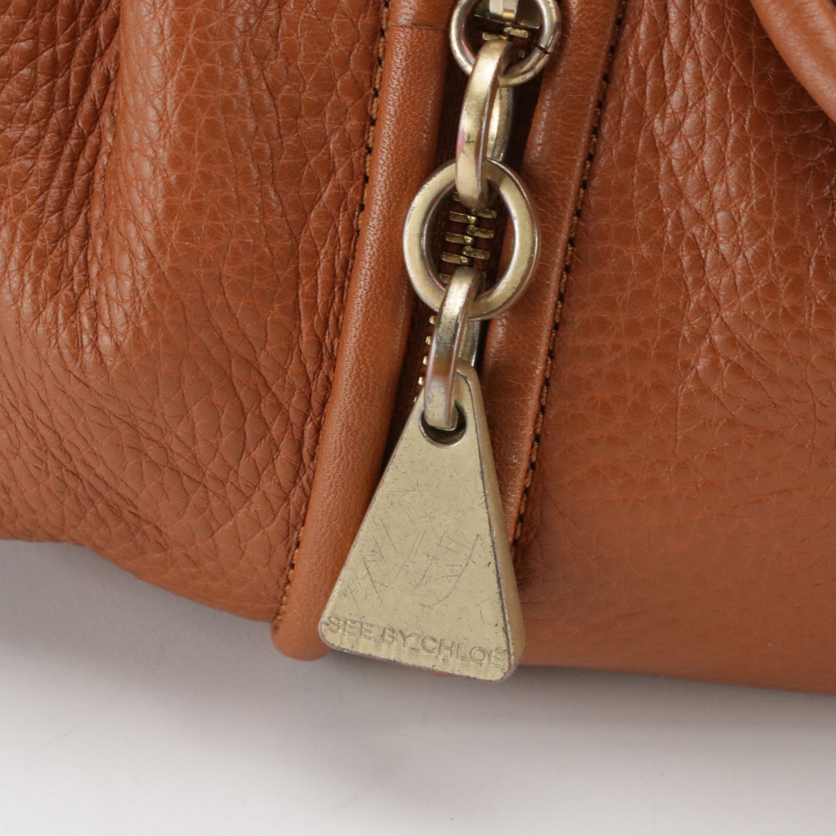 See by Chloé Grain Leather Shoulder Bag with Tassel
