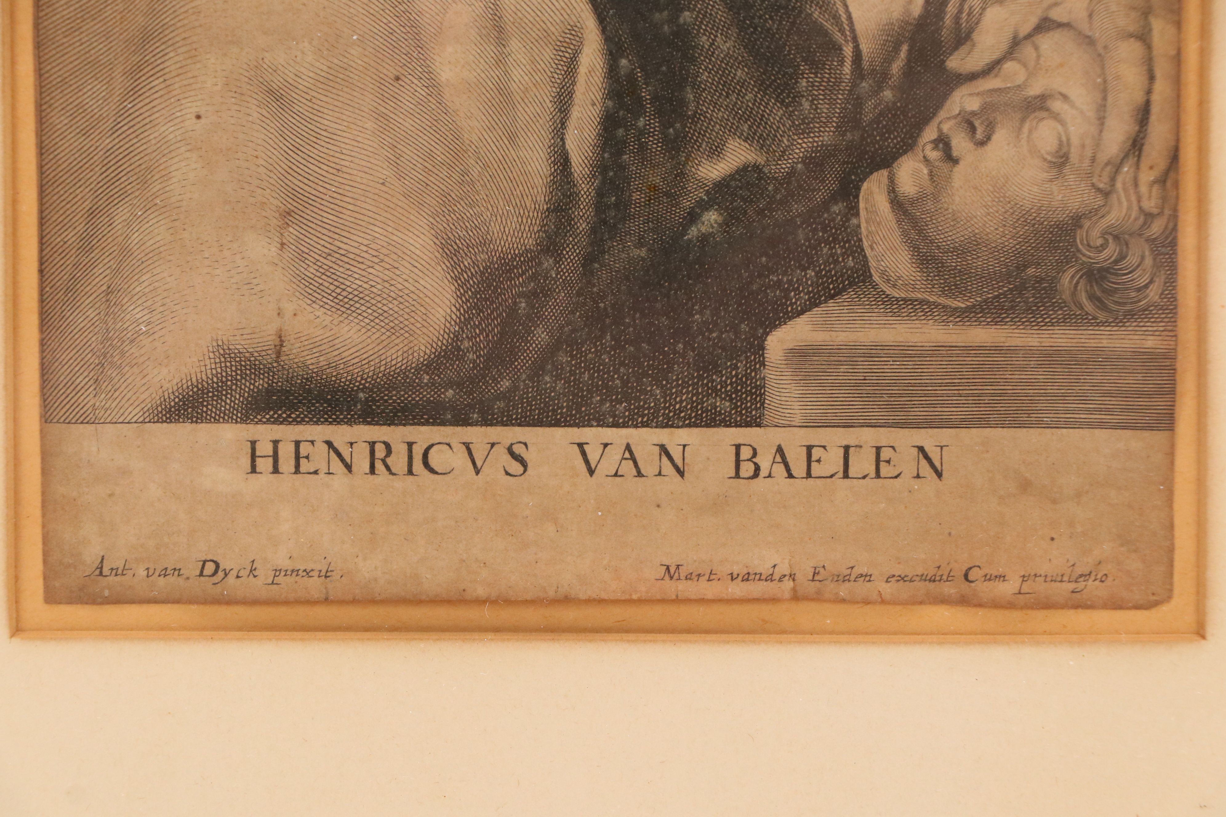 Paulus Pontius Engraving "Portrait of Henricus Van Baelen," 17th Century