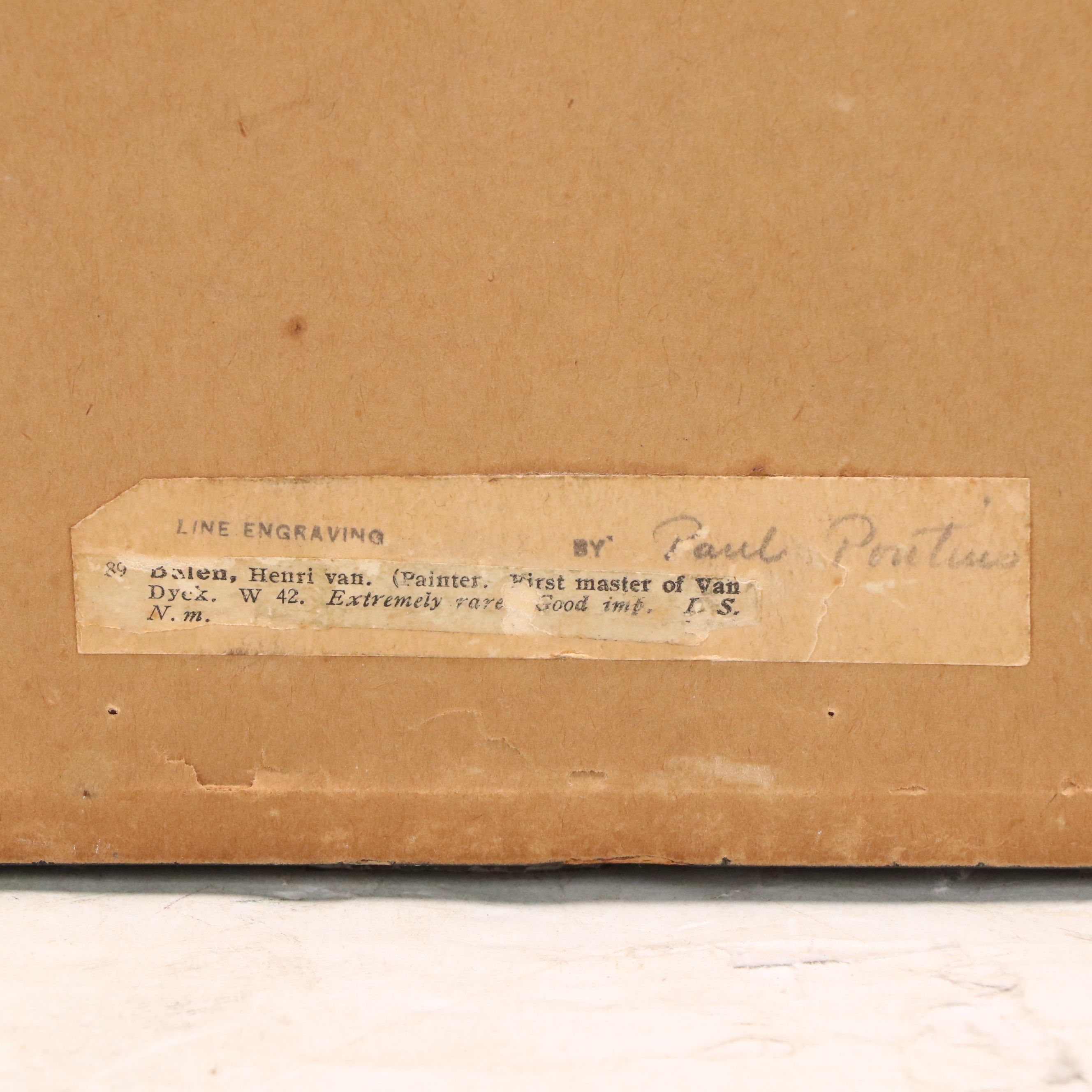 Paulus Pontius Engraving "Portrait of Henricus Van Baelen," 17th Century