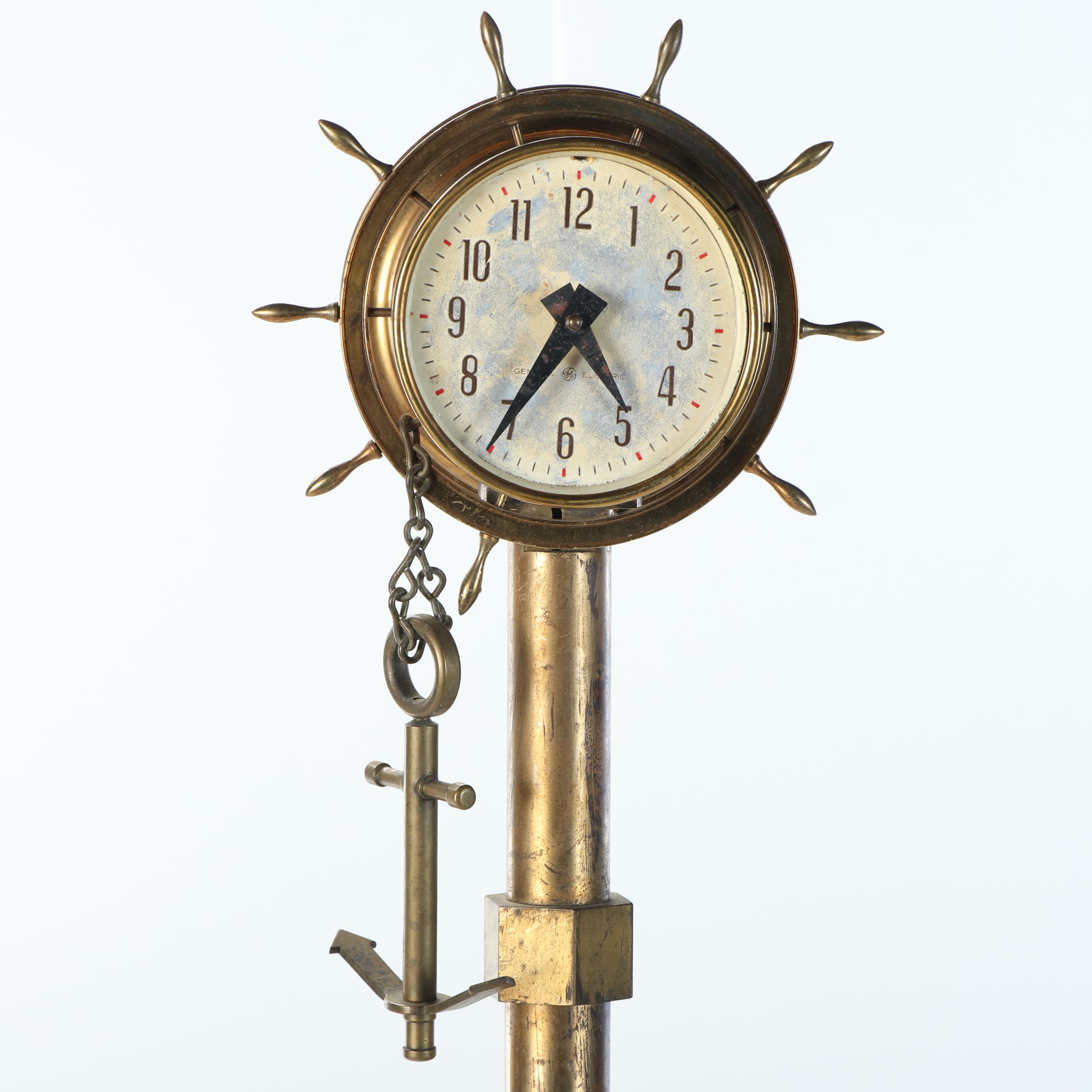Vintage General Electric Brass Nautical Floor Clock