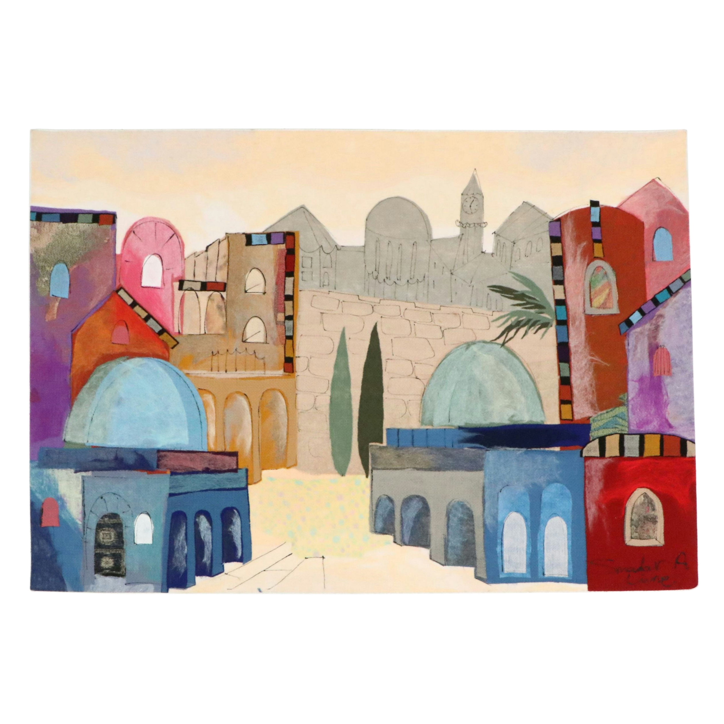 Smadar A. Livne Fiber Art Mixed Media "The Wall," 2001