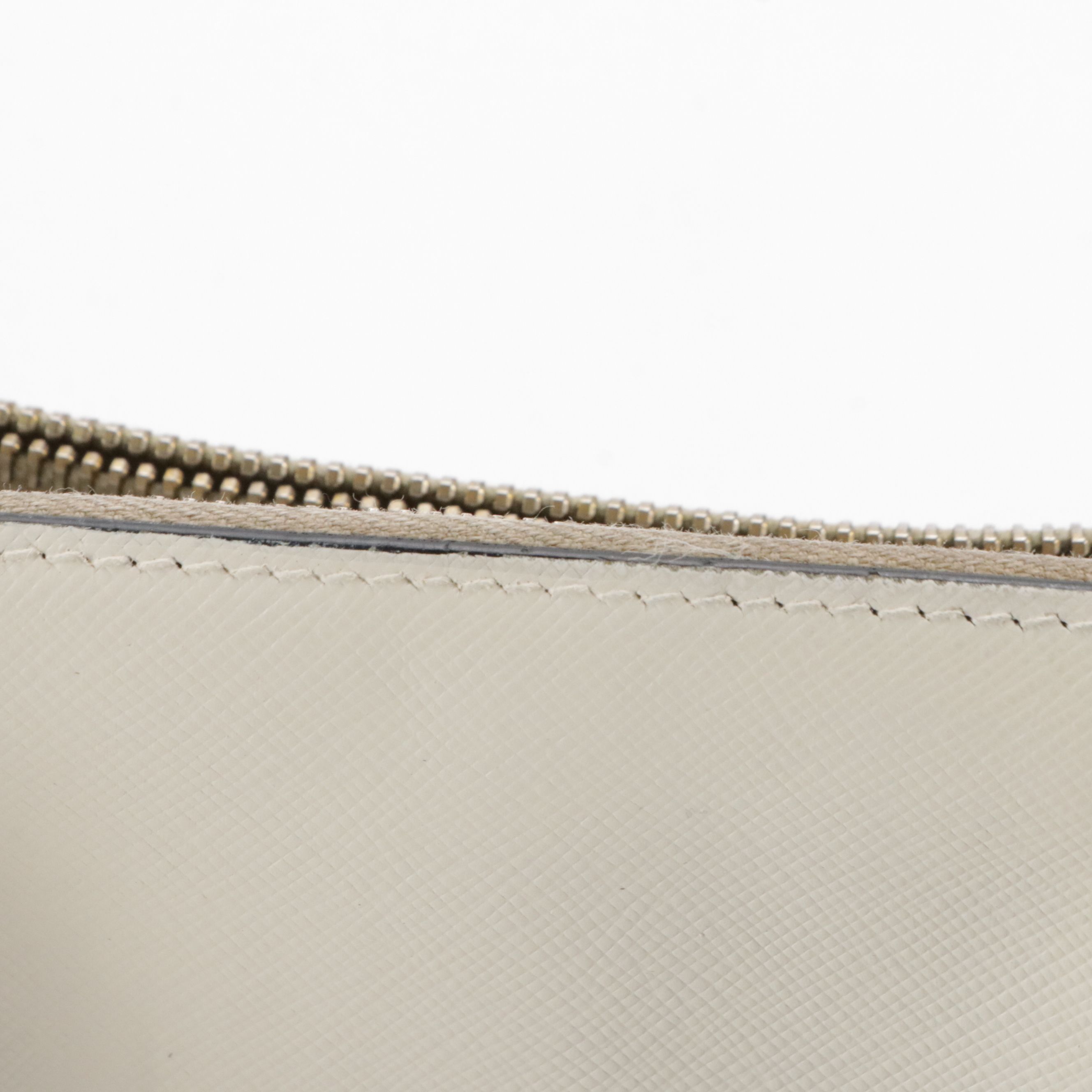 Prada Double Zip Galleria Tote Bag in Black & White Saffiano Leather