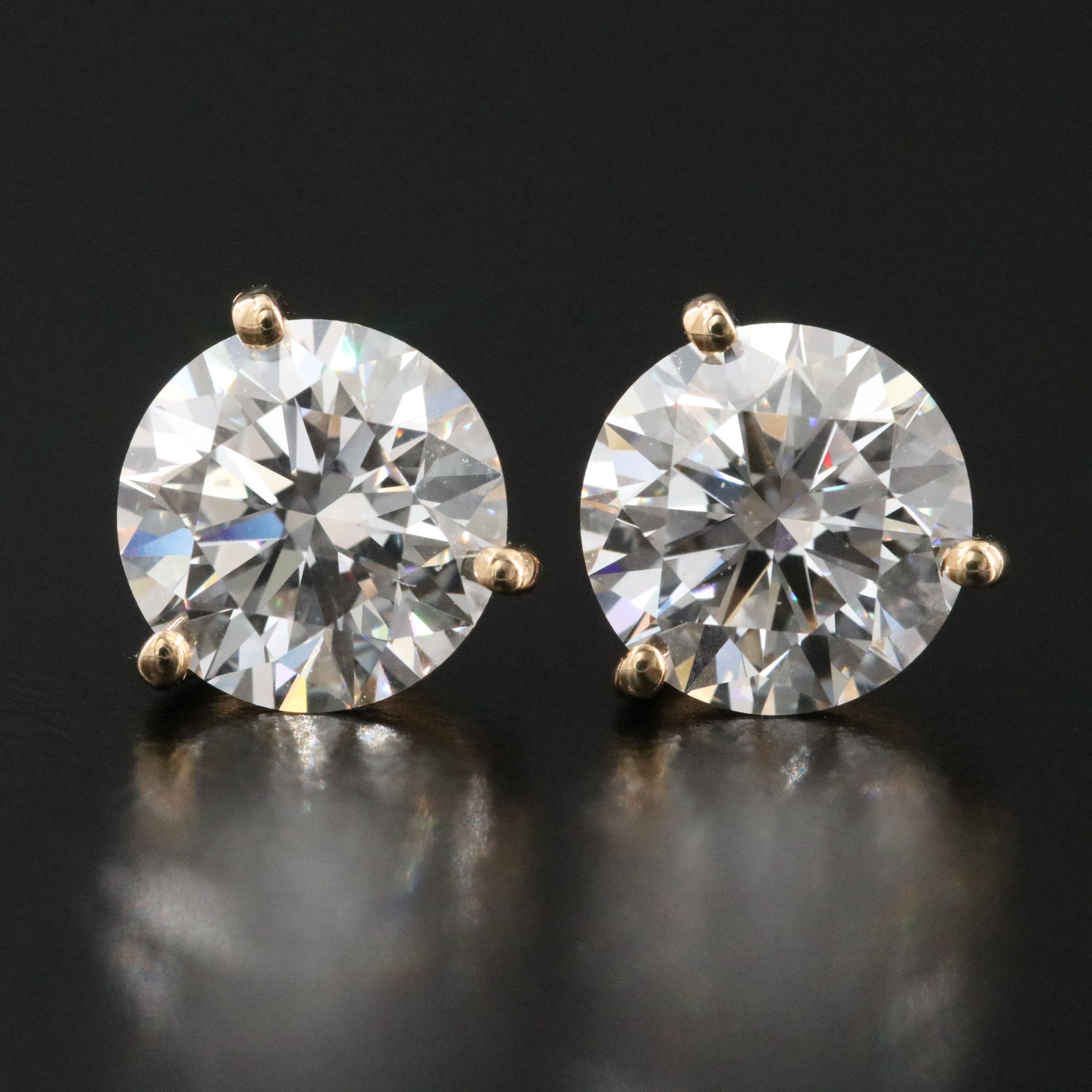 18K 3.02 CTW Lab Grown Diamond Stud Earrings with IGI Reports